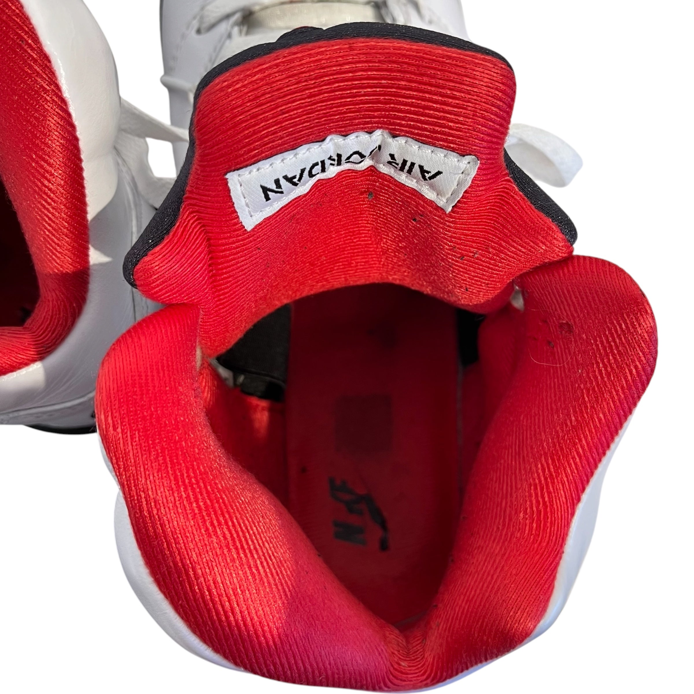 JORDAN BRAND/Low-Sneakers/US 7/Leather/WHT/FIRE RED 5 7Y view 3