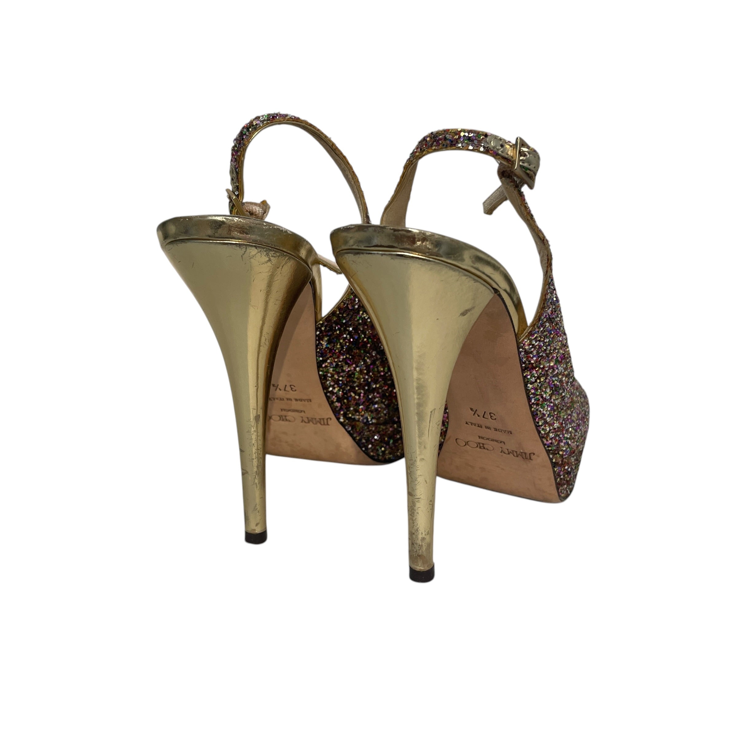 JIMMY CHOO/Heels/EU 37.5/Glitter/MLT/Glitter Slingback Open Toe view 2