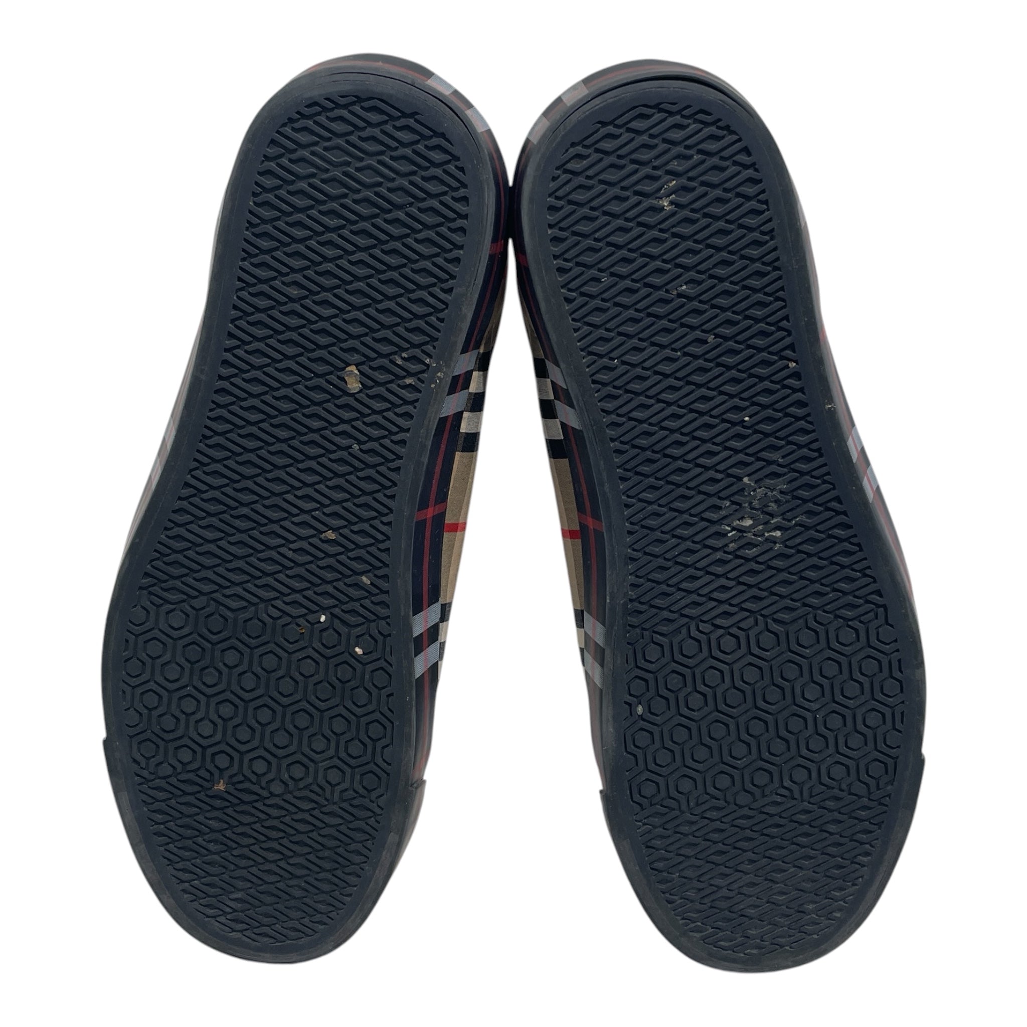 BURBERRY LONDON/Low-Sneakers/EU 45/Plaid/Cotton/BEG/Markham check slip on view 3