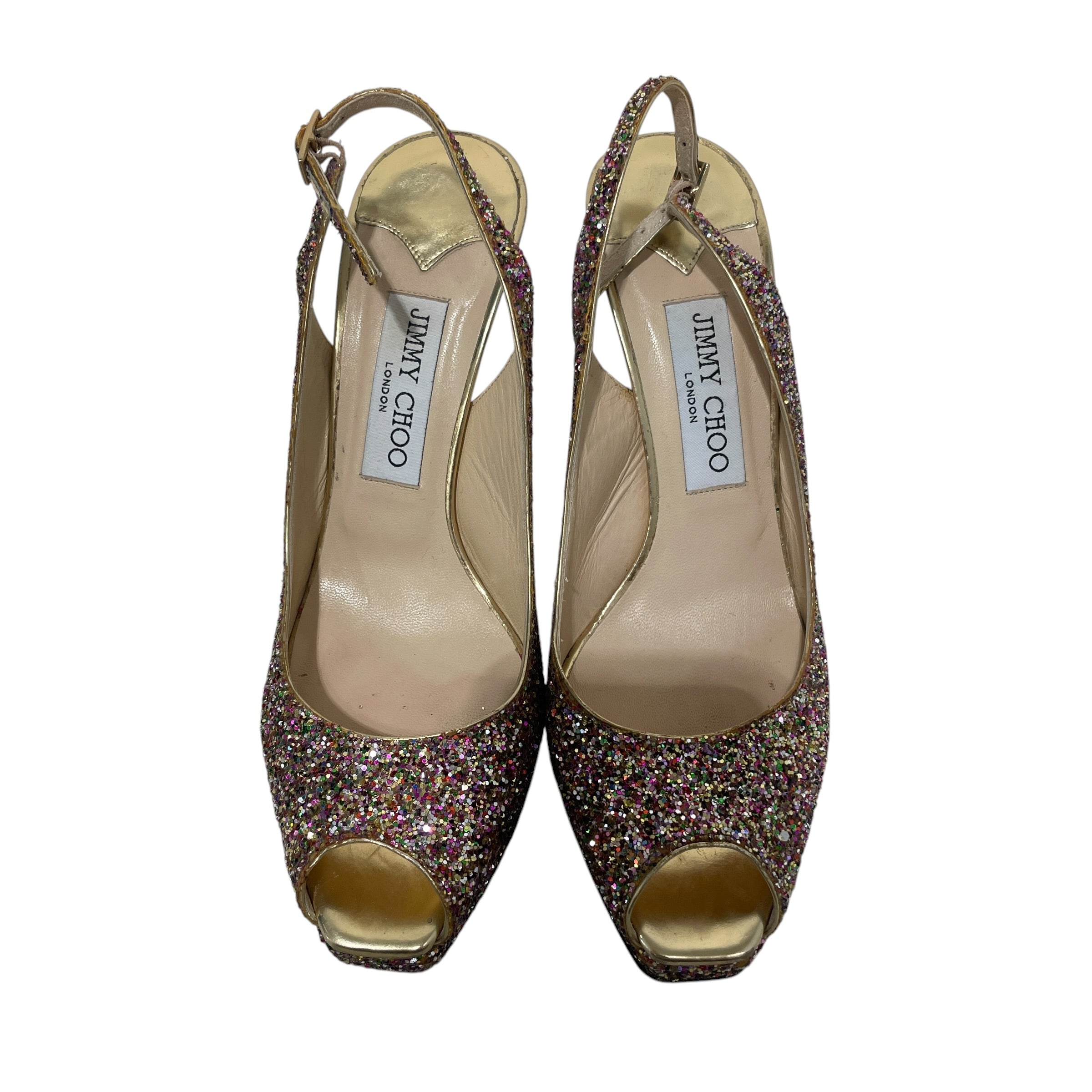 JIMMY CHOO/Heels/EU 37.5/Glitter/MLT/Glitter Slingback Open Toe view 3