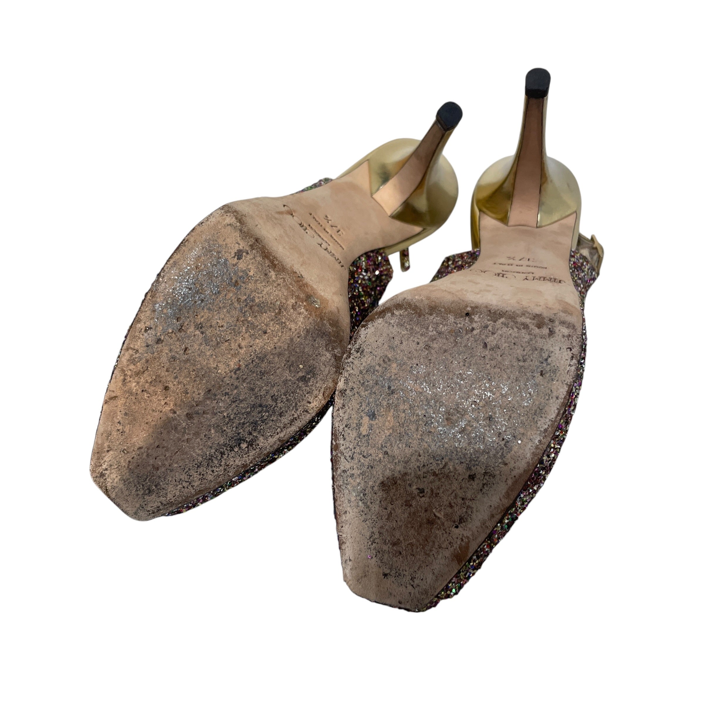 JIMMY CHOO/Heels/EU 37.5/Glitter/MLT/Glitter Slingback Open Toe view 4