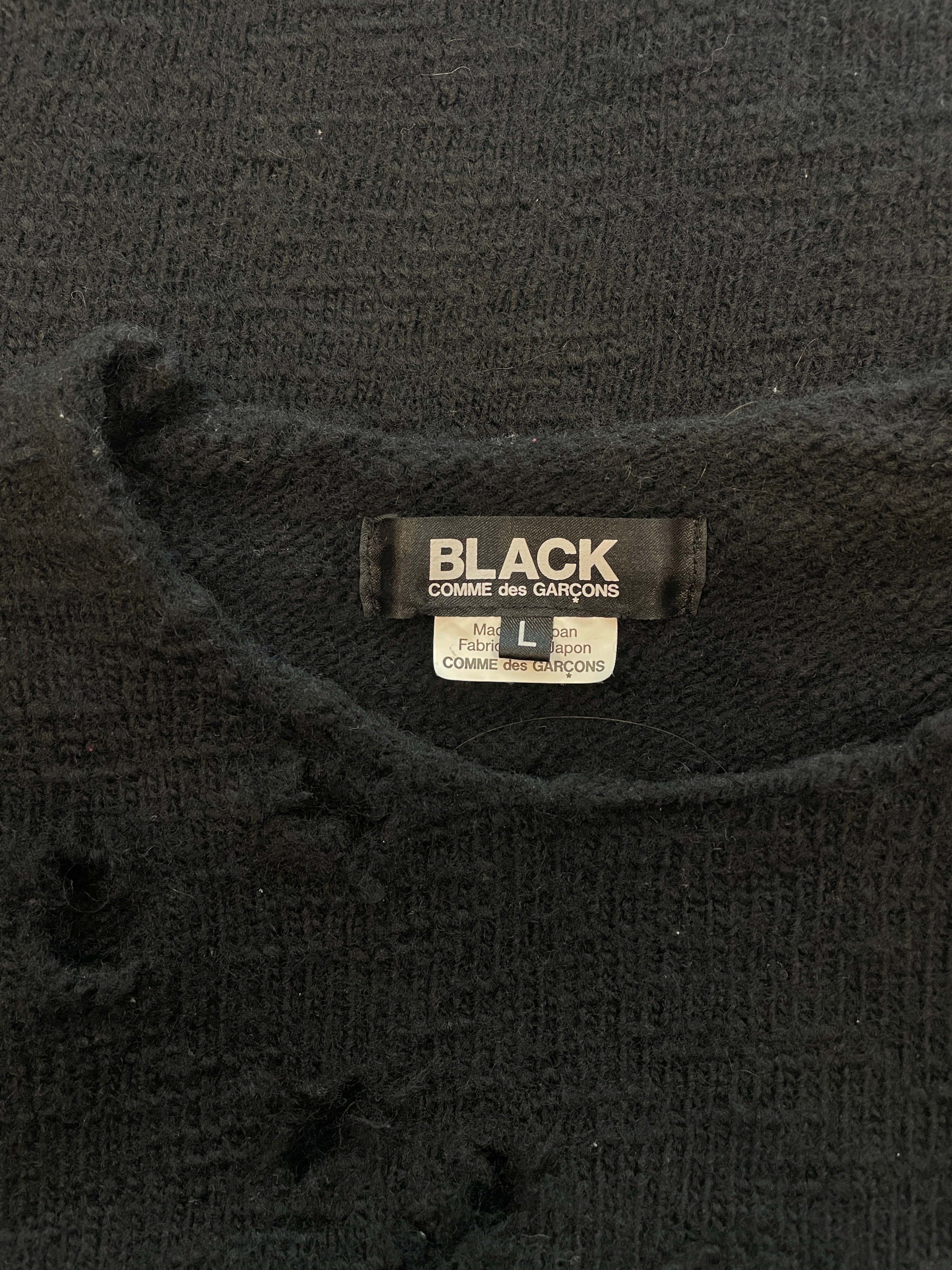 COMME des GARCONS/Sweater/L/Wool/BLK/HOLES view 3