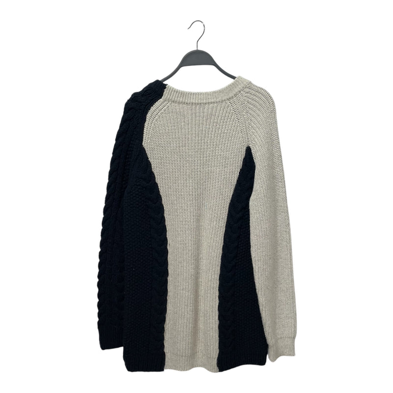 3.1 phillip lim/Heavy Sweater/M/Cotton/WHT/NAVY SIDES / OPEN COLLAR