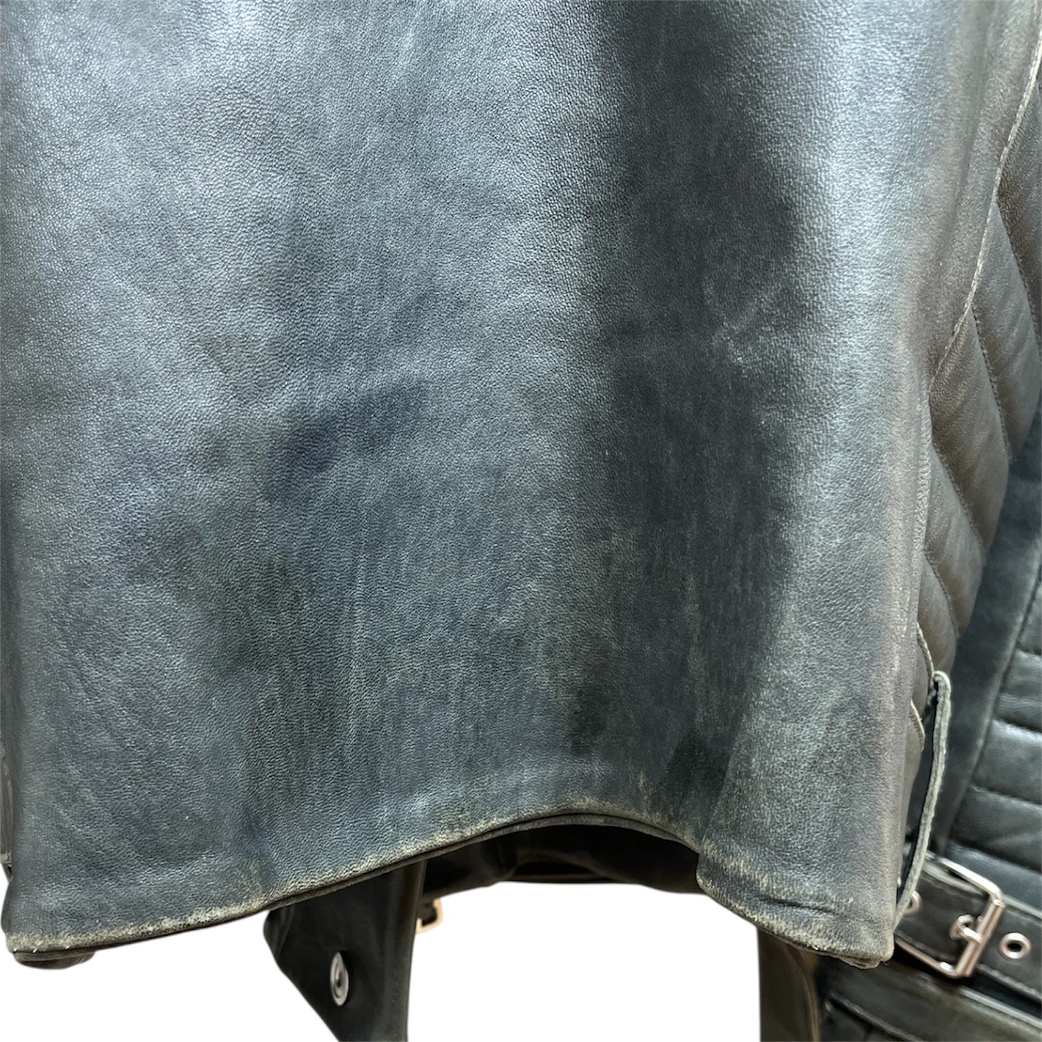 BALMAIN/Leather Jkt/50/Leather/GRY/Graphic/STATIC view 3
