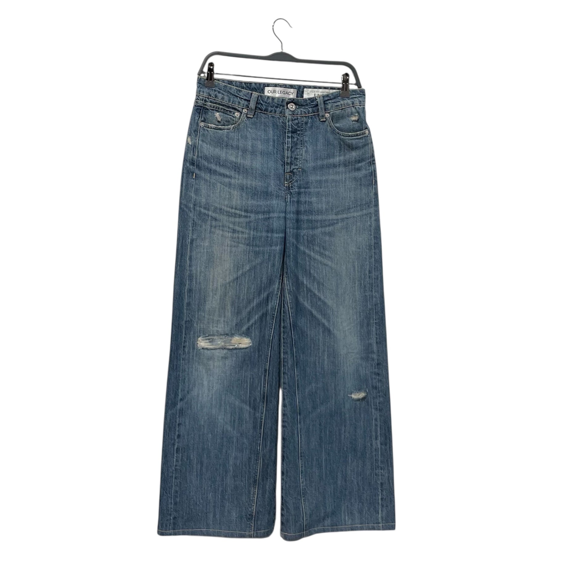 OUR LEGACY/Bottoms/26/Stripe/Denim/BLU/rubber repair view 1