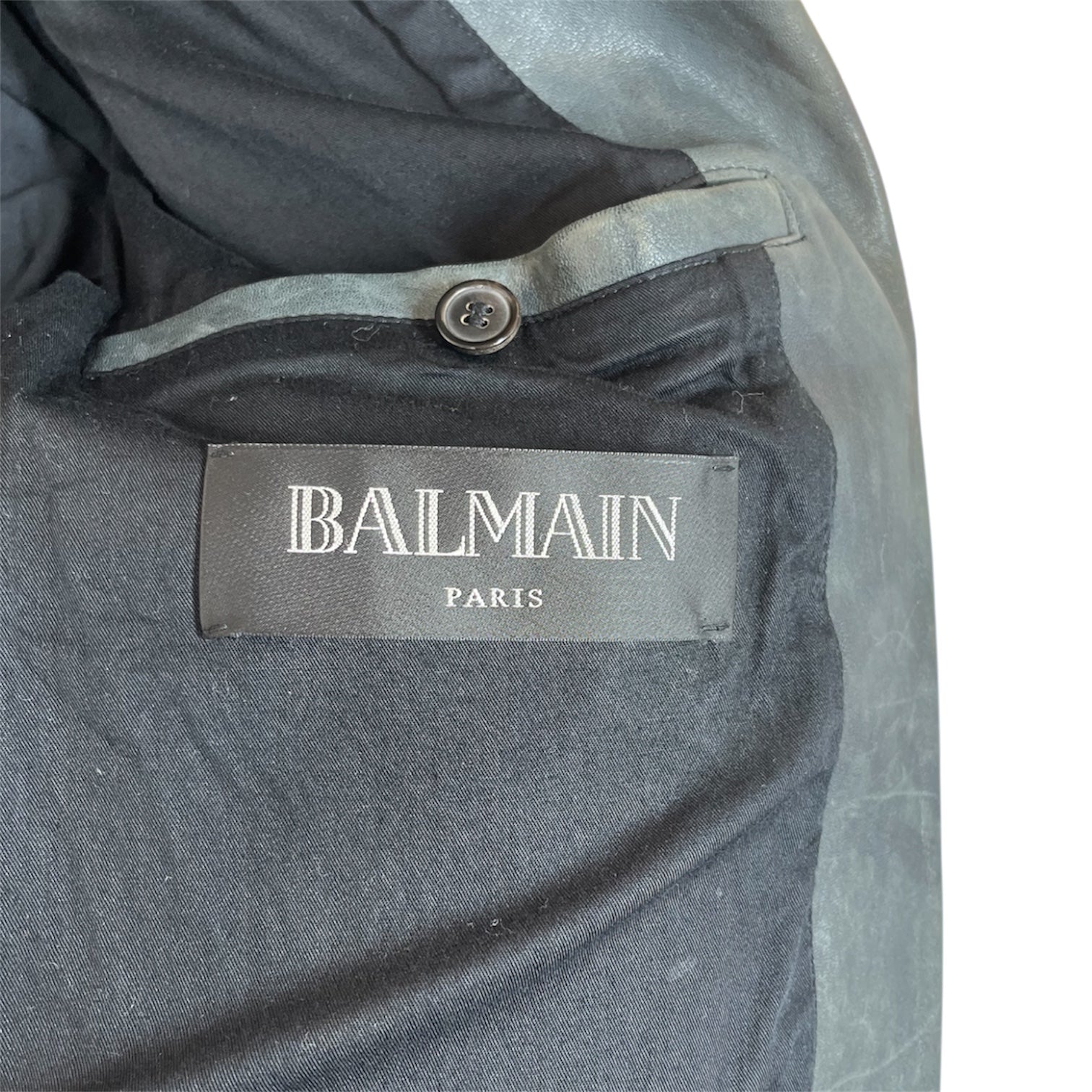 BALMAIN/Leather Jkt/50/Leather/GRY/Graphic/STATIC view 6