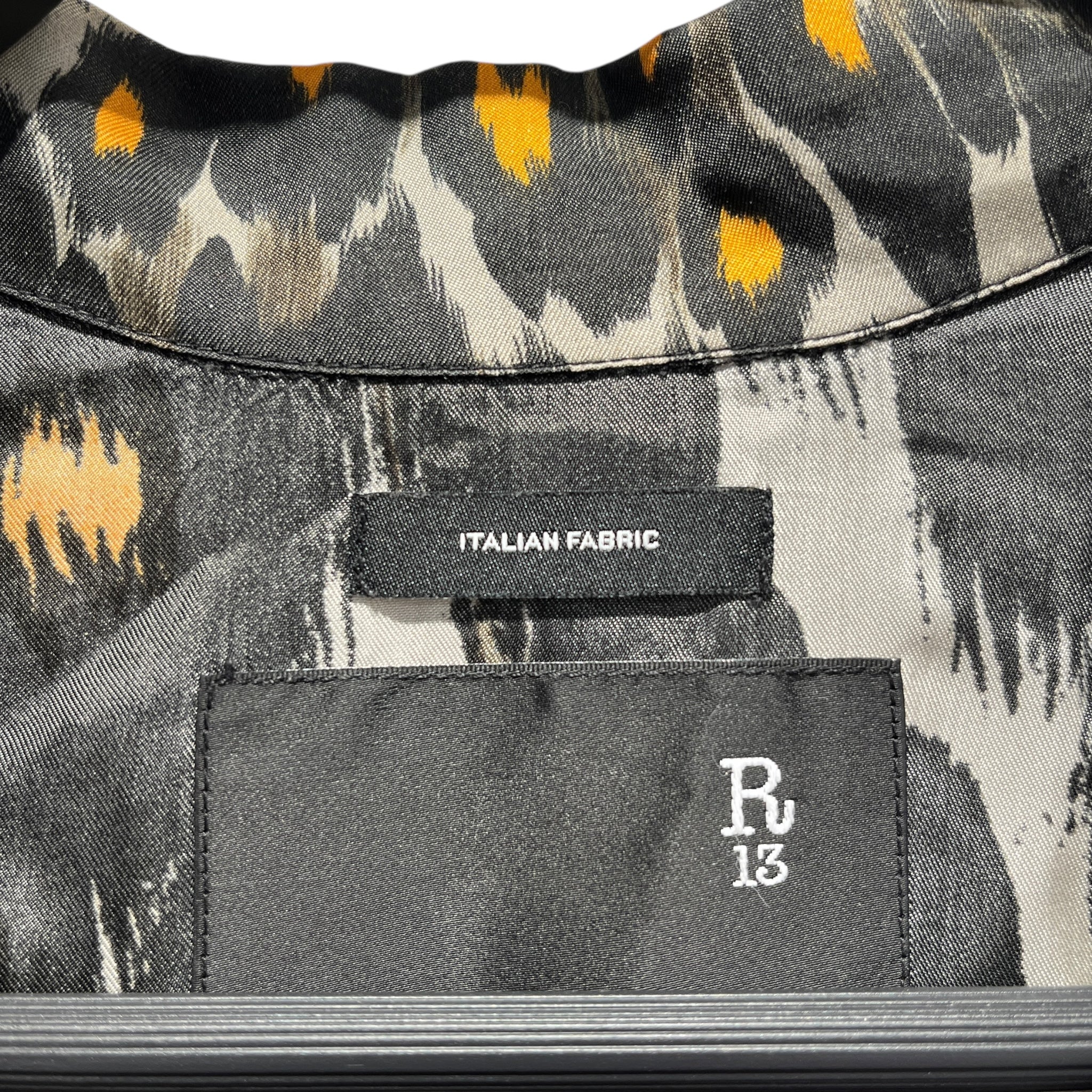 R13/Shirt/XXS/BLK/Open Coller/Animal Pattern/LEOPARD PRINT SILK-LIKE view 3