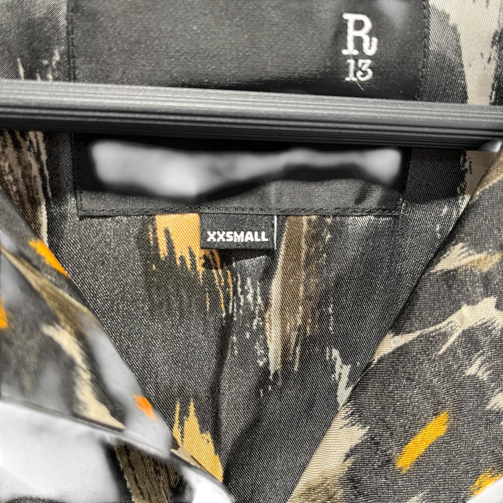 R13/Shirt/XXS/BLK/Open Coller/Animal Pattern/LEOPARD PRINT SILK-LIKE view 4