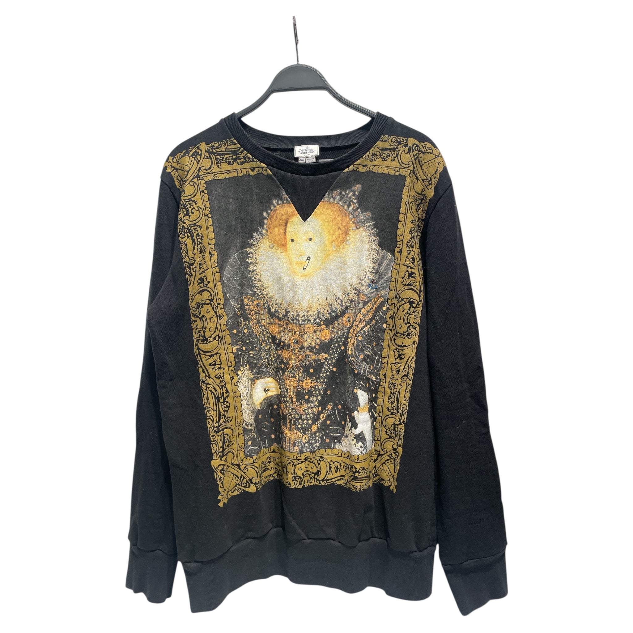 Vivienne Westwood MAN/Sweatshirt/XXL/Graphic/Cotton/BLK/Queen Eliabeth Crewneck view 1
