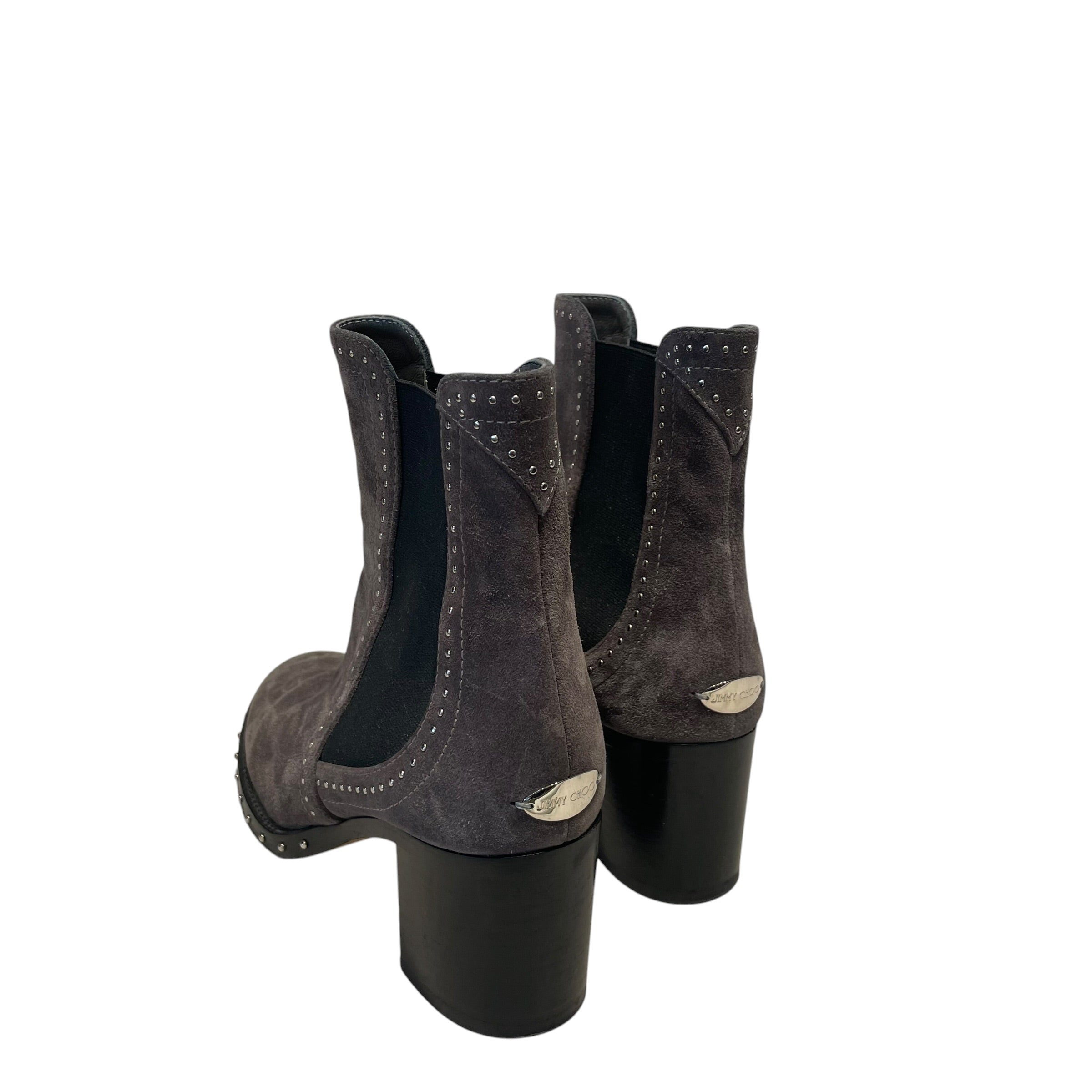 JIMMY CHOO/Ankle Boots/EU 37/Suede/GRY/Merril Studded view 2