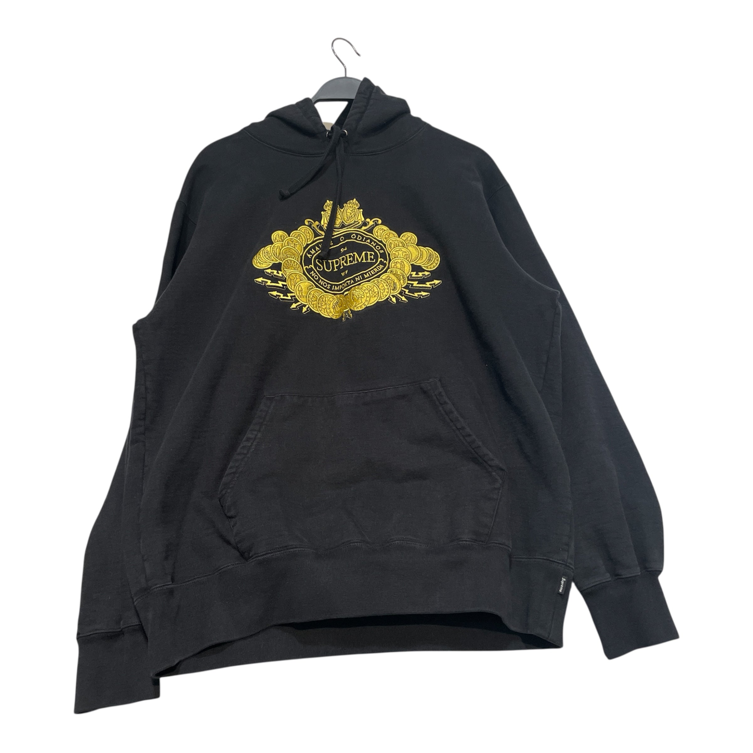 Supreme/Hoodie/XL/Graphic/Cotton/BLK/Love Or Hate Gold Embroidery view 1
