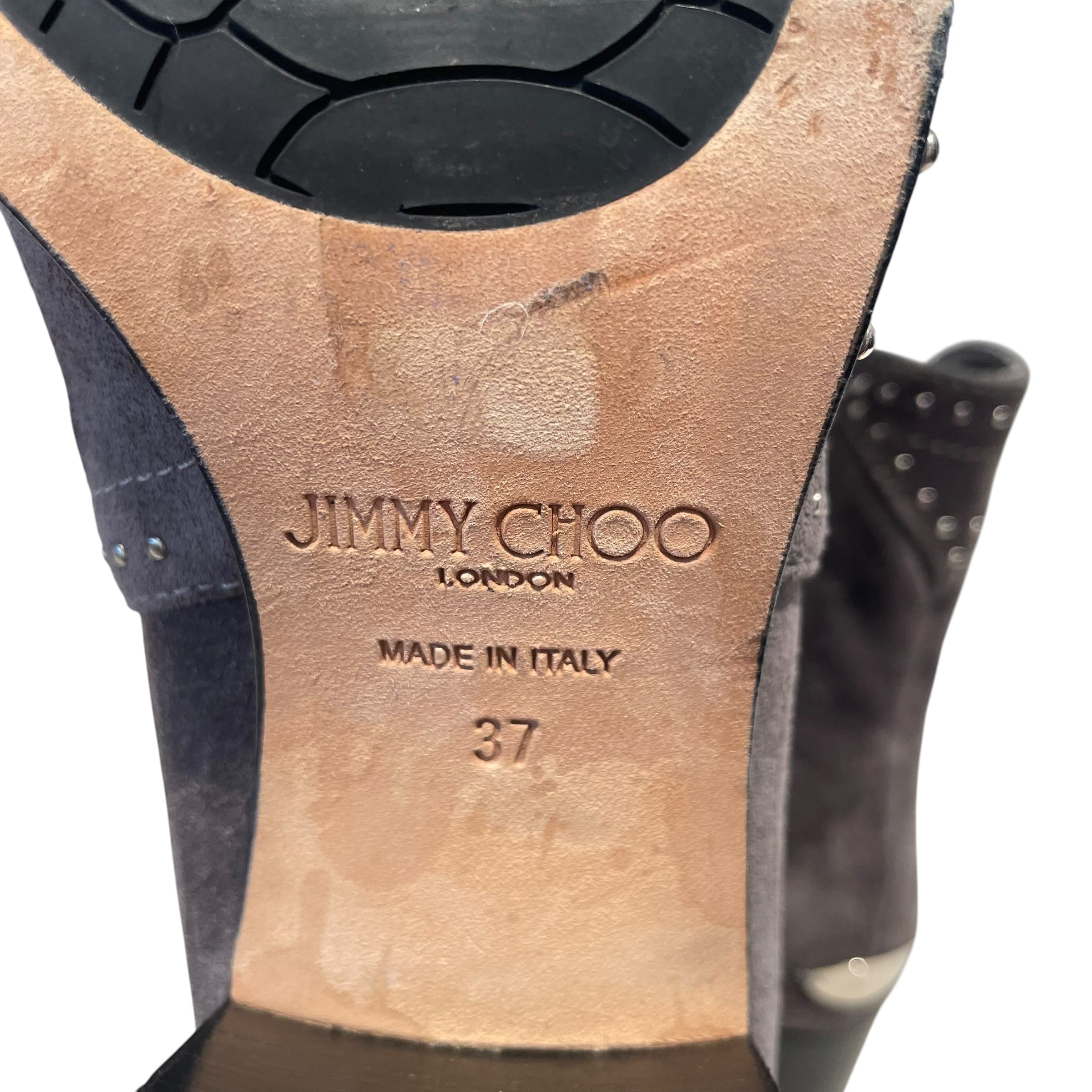 JIMMY CHOO/Ankle Boots/EU 37/Suede/GRY/Merril Studded view 4
