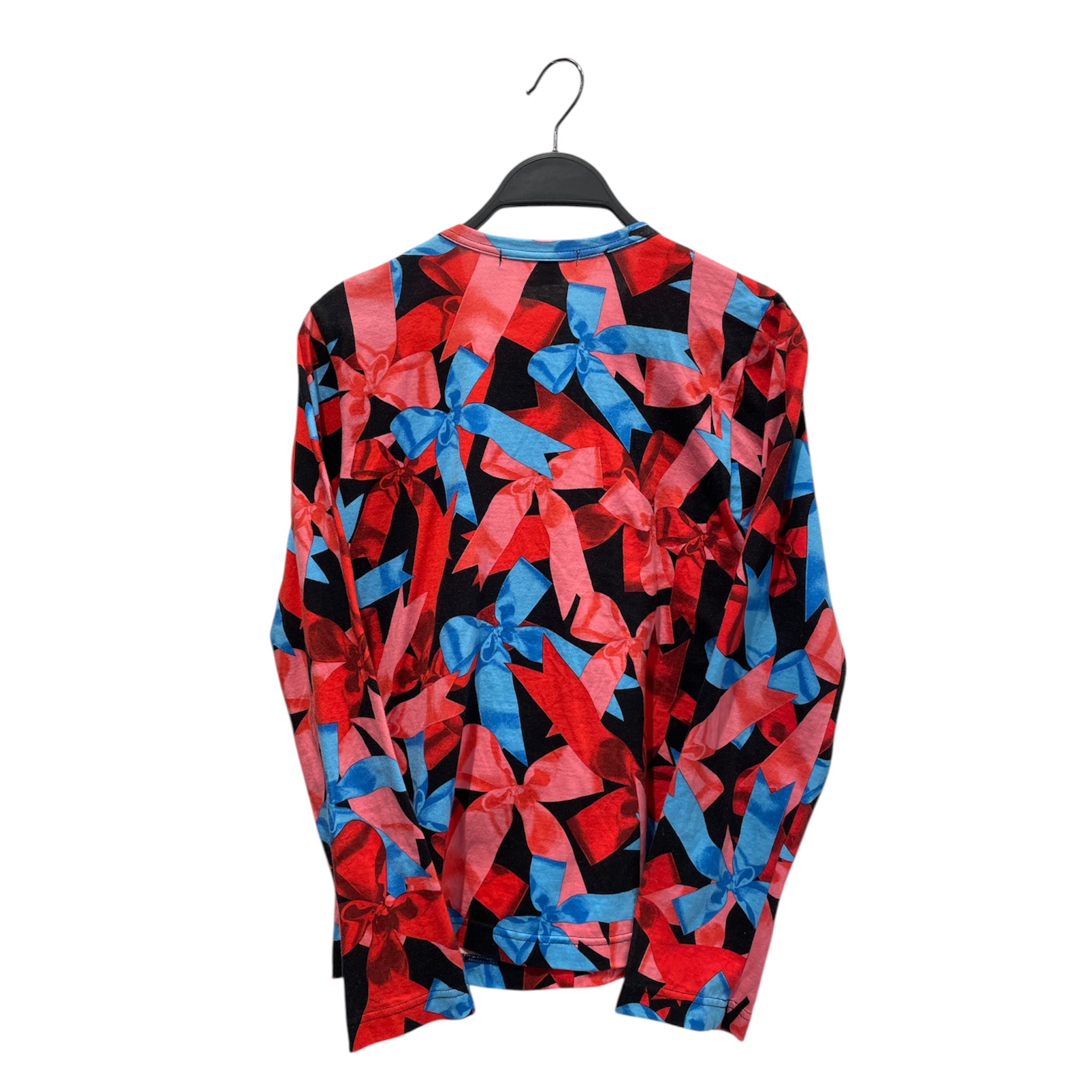 COMME des GARCONS/LS T-Shirt/S/All Over Print/Cotton/MLT/ribbon print with ribbon view 2
