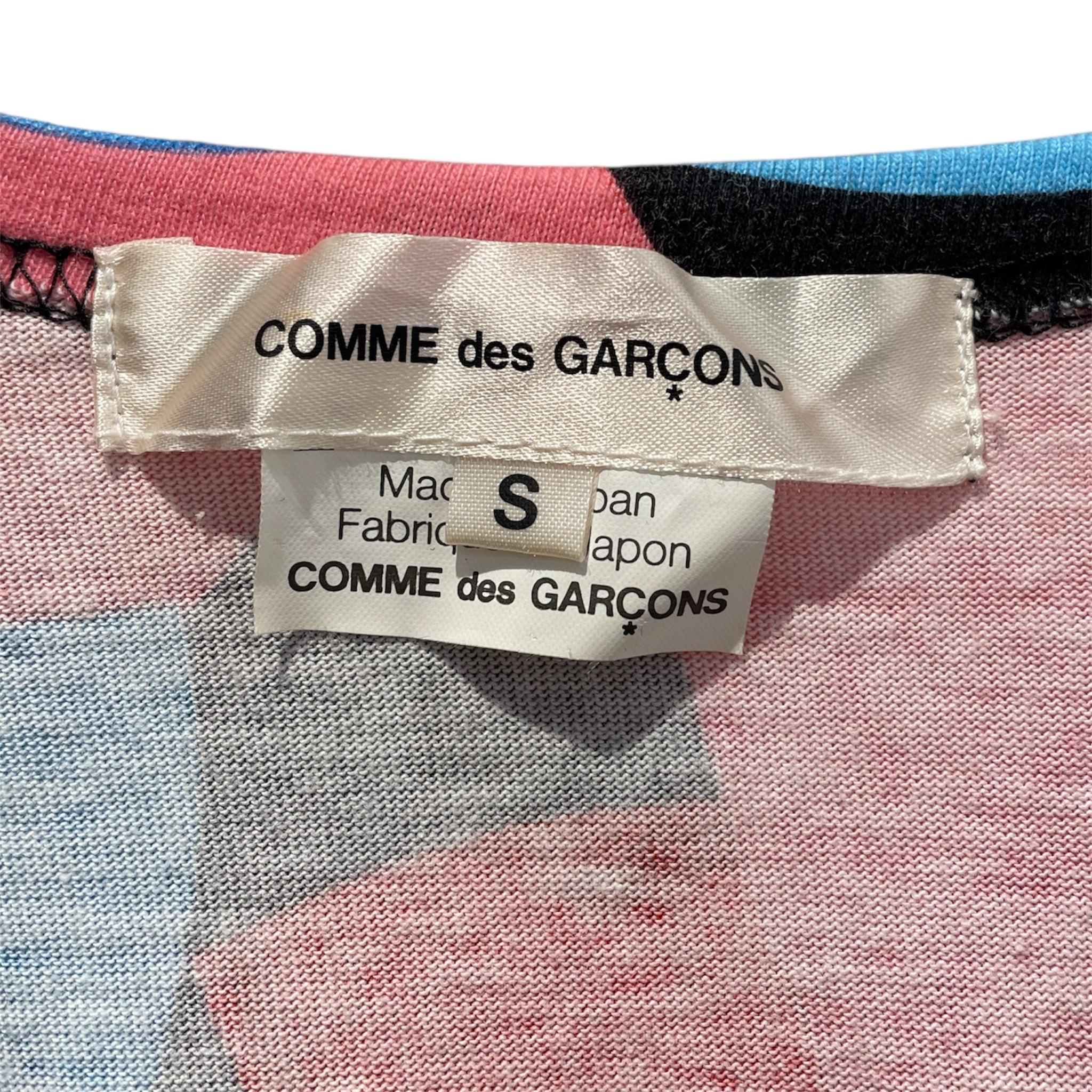 COMME des GARCONS/LS T-Shirt/S/All Over Print/Cotton/MLT/ribbon print with ribbon view 3