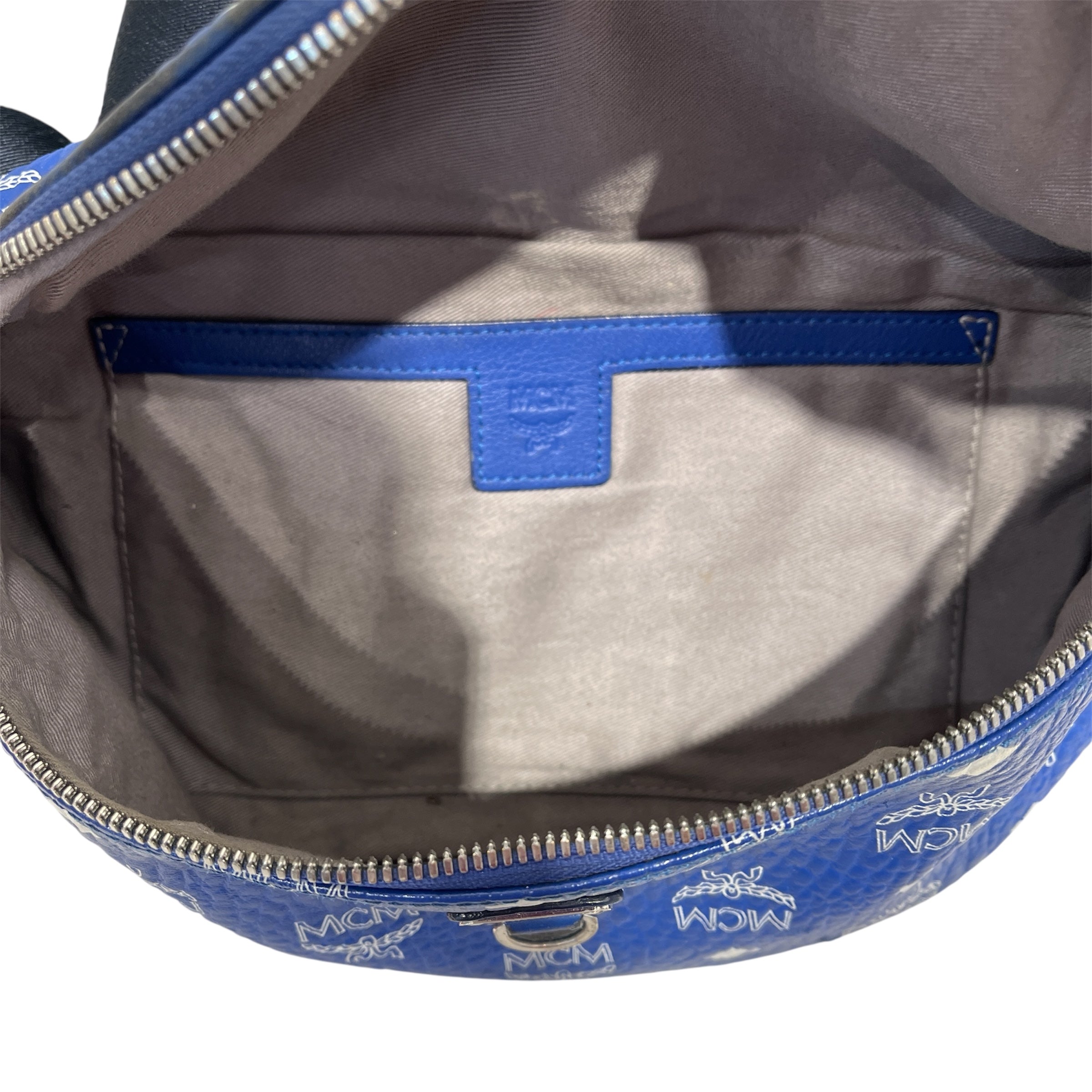 MCM/Fanny Pack/Monogram/Leather/BLU/fursten waist bag view 3