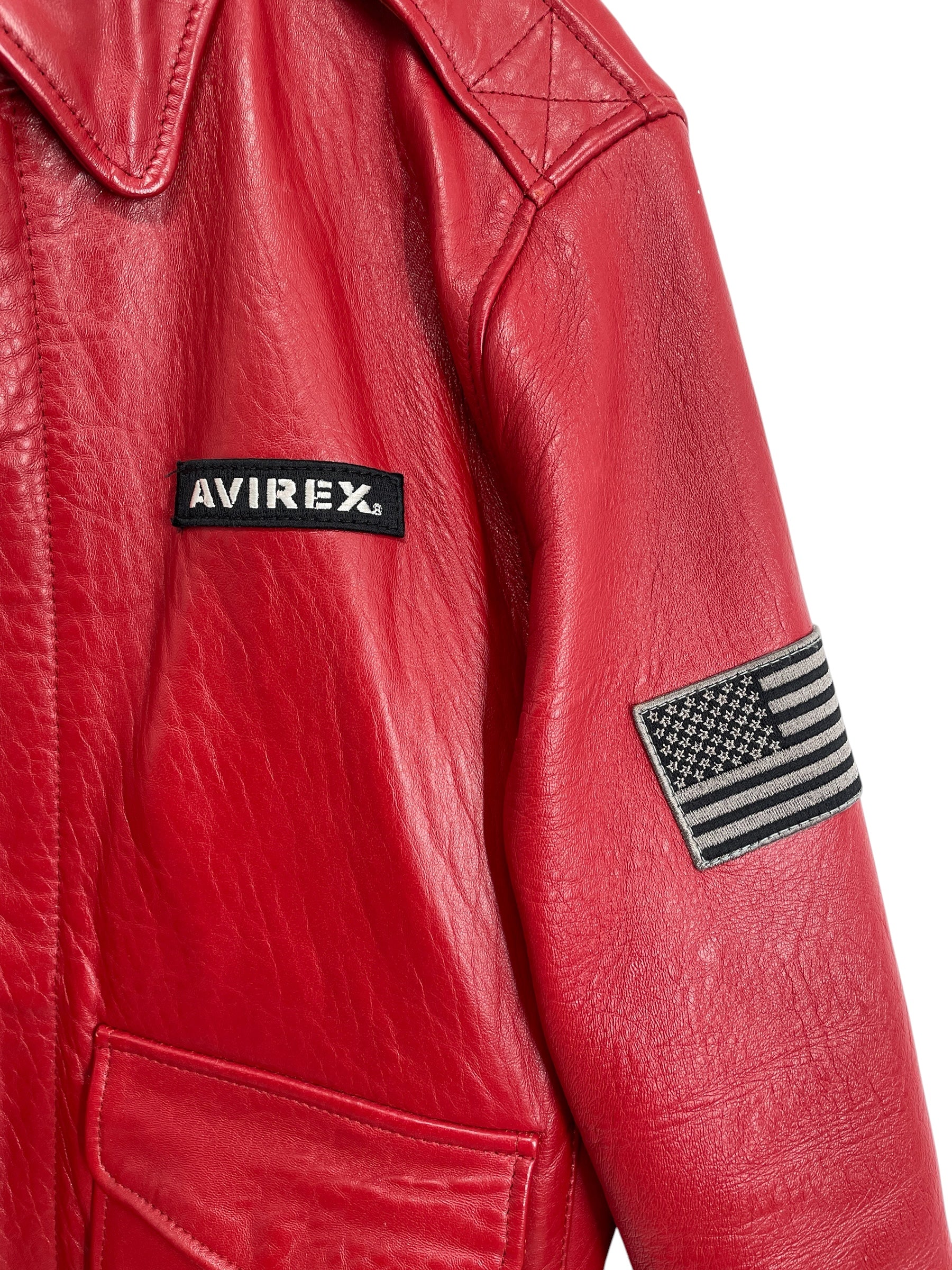 AVIREX/Leather Jkt/S/Leather/RED/AVIREX RED LEATHER JKT view 2