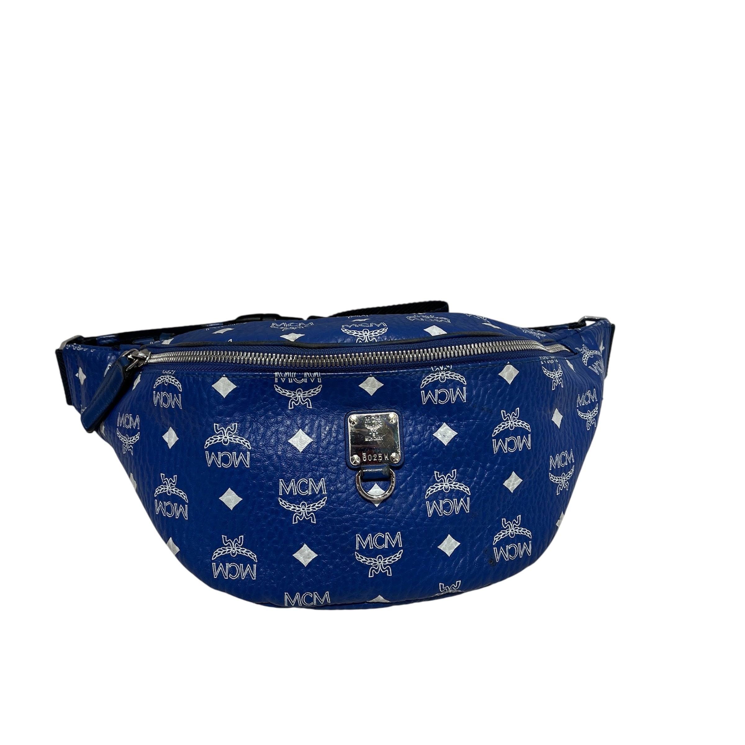 MCM/Fanny Pack/Monogram/Leather/BLU/fursten waist bag view 1