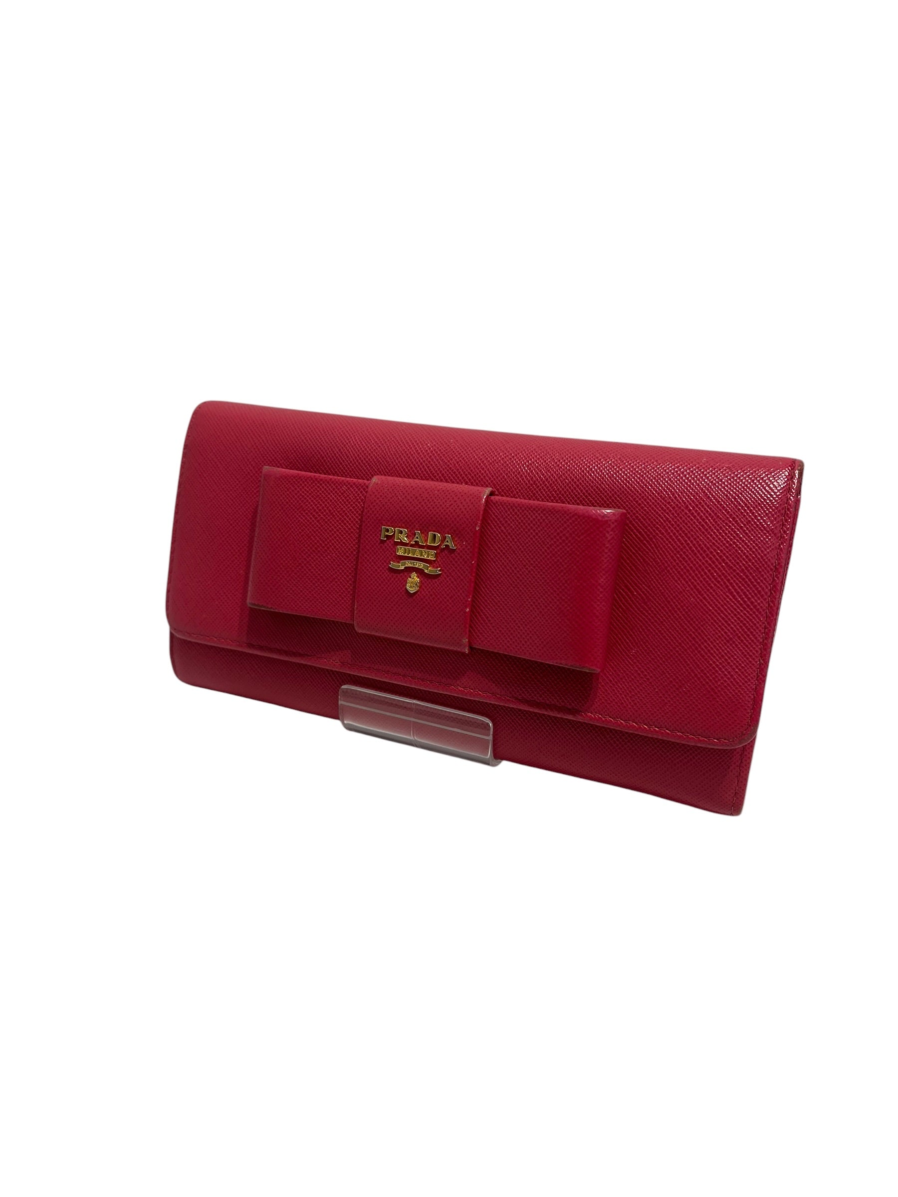 PRADA/Long Wallet/Leather/PNK/SAFFIANO BOW - X2829RB view 1