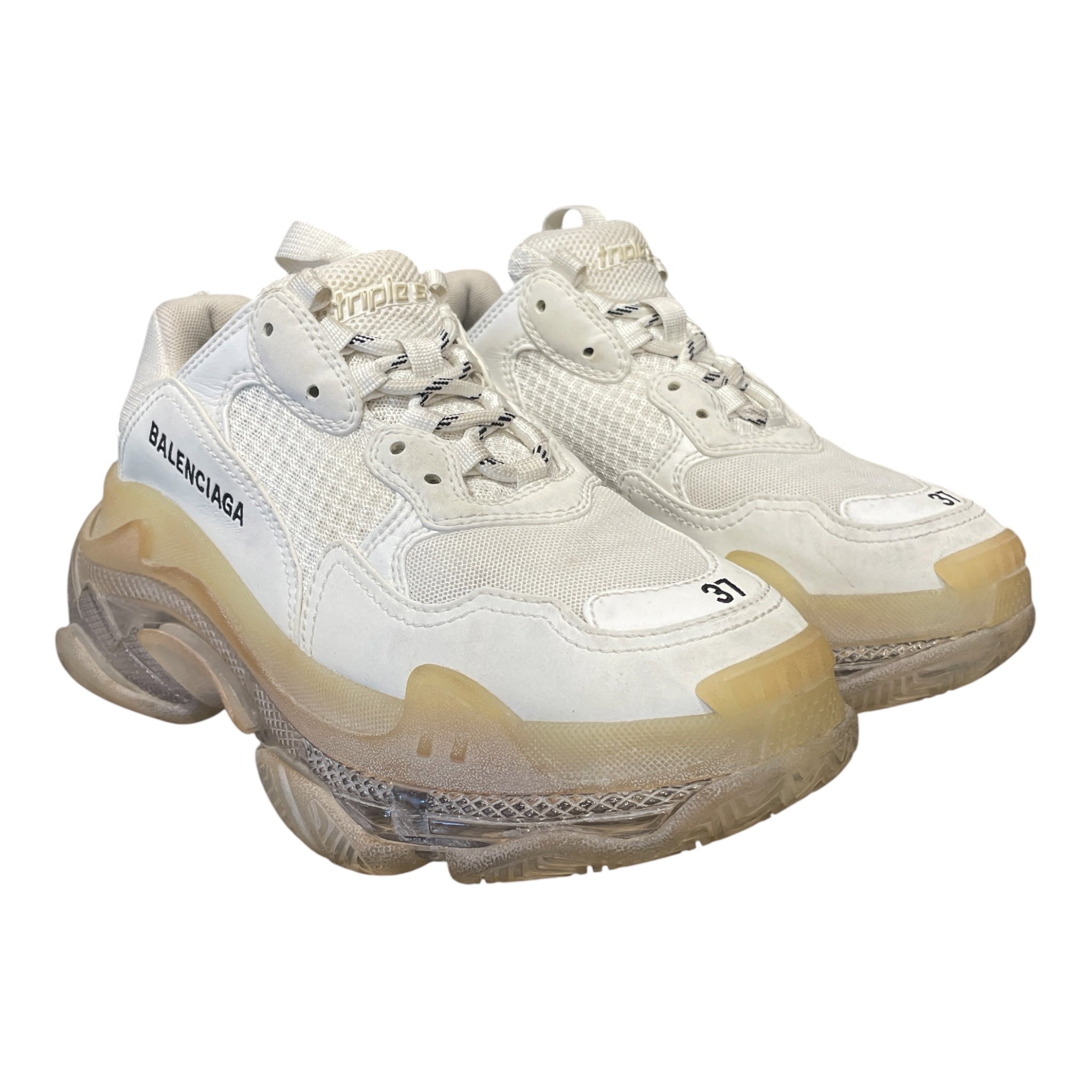 BALENCIAGA/Low-Sneakers/US 7/WHT/TRIPLE S/CLEAR SOLE view 1