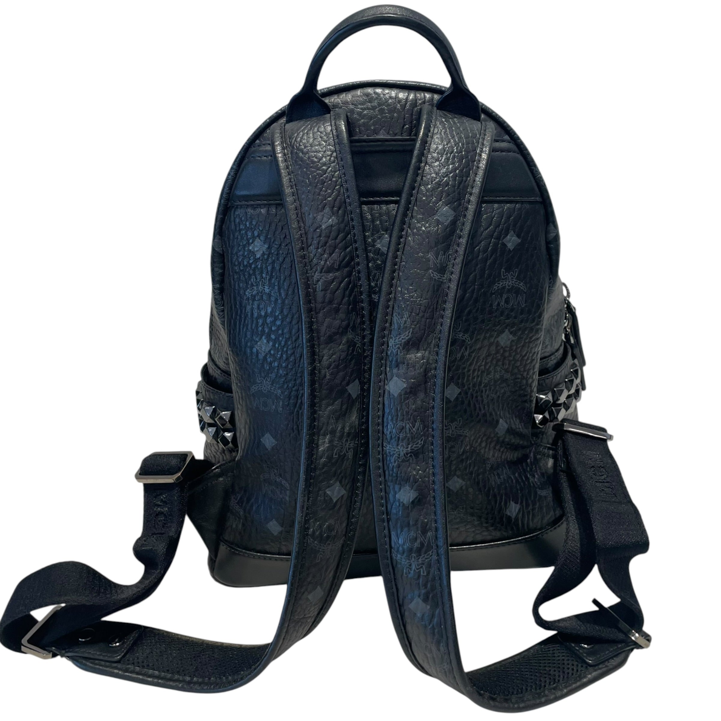 MCM/Backpack/Monogram/Leather/BLK/Studded Backpack view 2