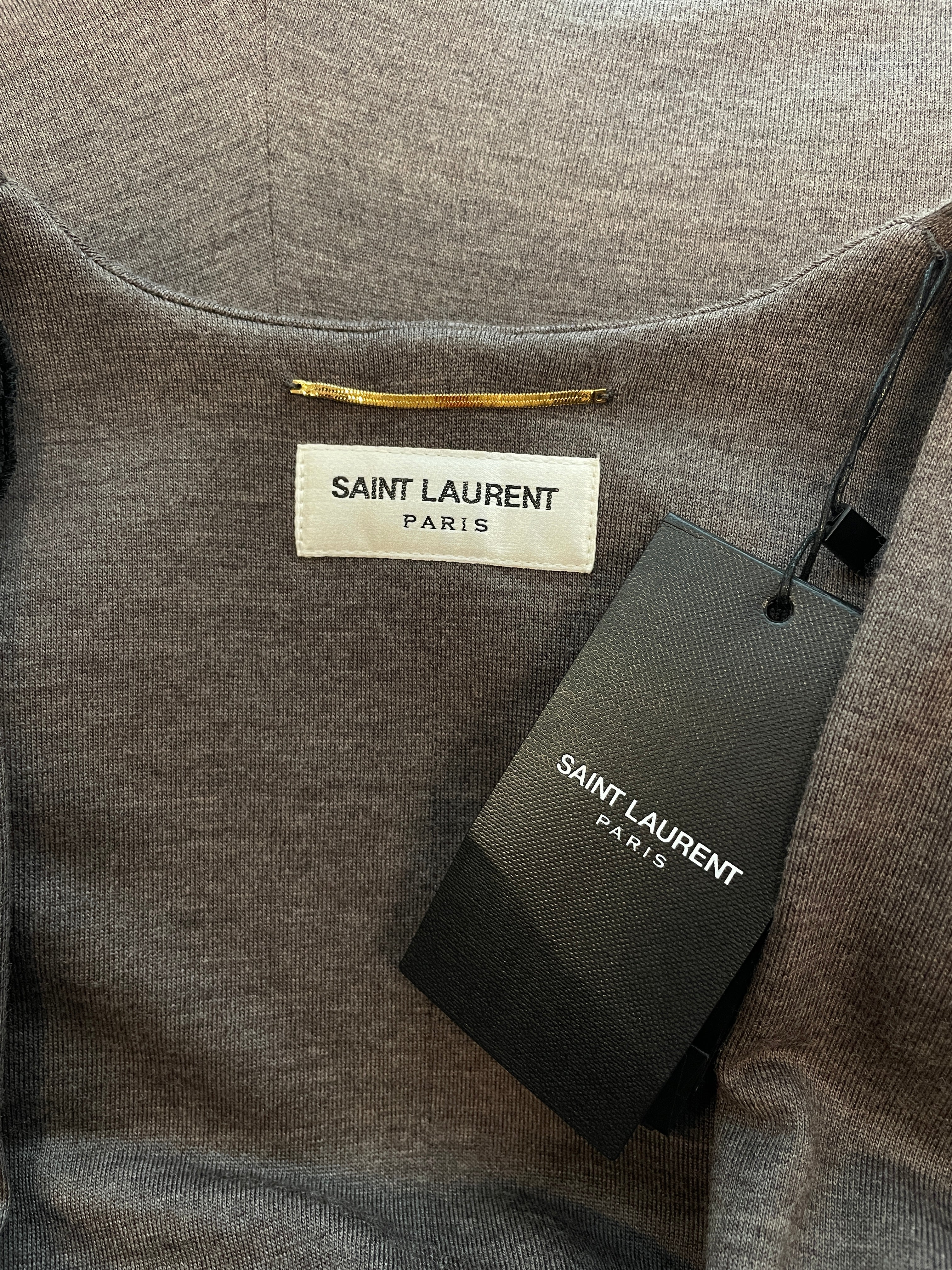SAINT LAURENT/Jumpsuits/Wool/GRY/KNOTTED WAIST/PADDED SHOULDERS view 3