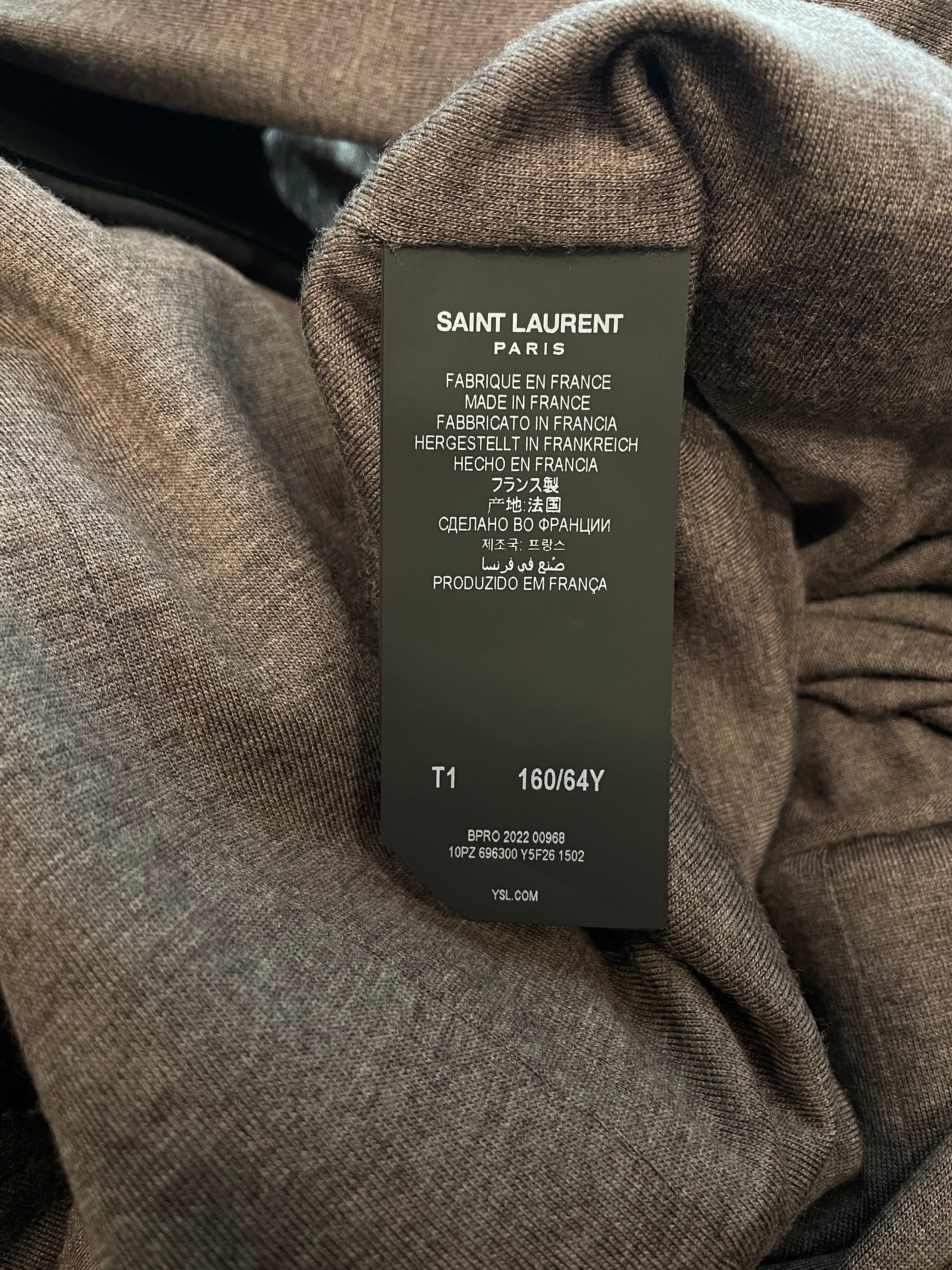 SAINT LAURENT/Jumpsuits/Wool/GRY/KNOTTED WAIST/PADDED SHOULDERS view 4