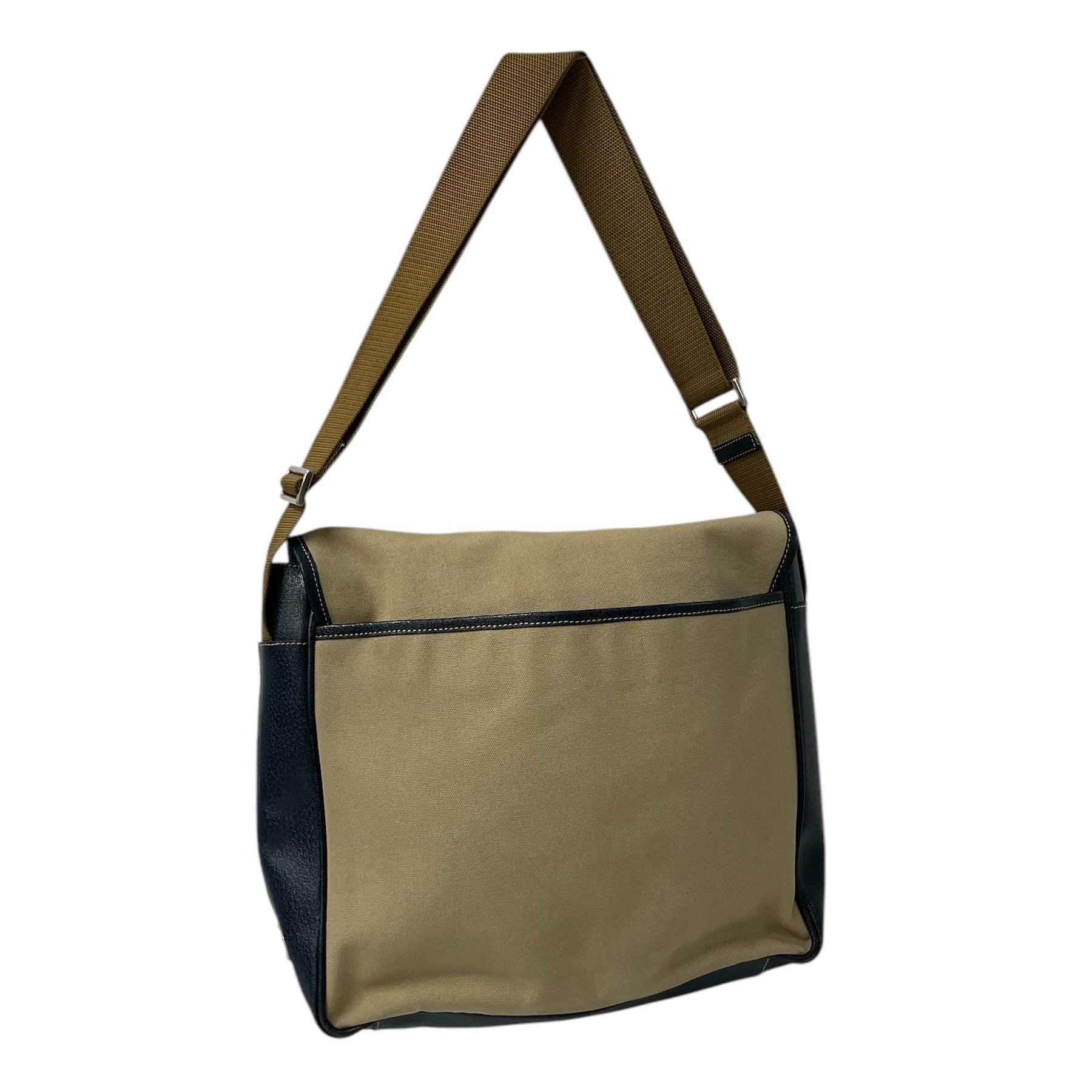 PRADA/Cross Body Bag/Cotton/BEG/canvas & navy leather, 53 view 2