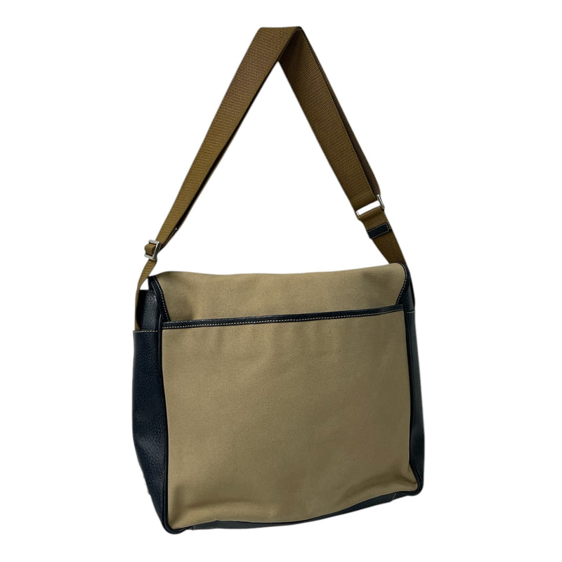 PRADA/Cross Body Bag/Cotton/BEG/canvas & navy leather, 53