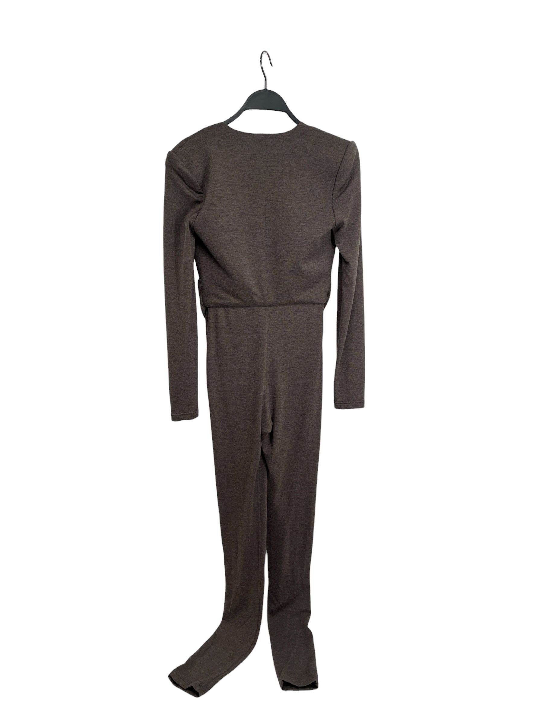 SAINT LAURENT/Jumpsuits/Wool/GRY/KNOTTED WAIST/PADDED SHOULDERS view 2