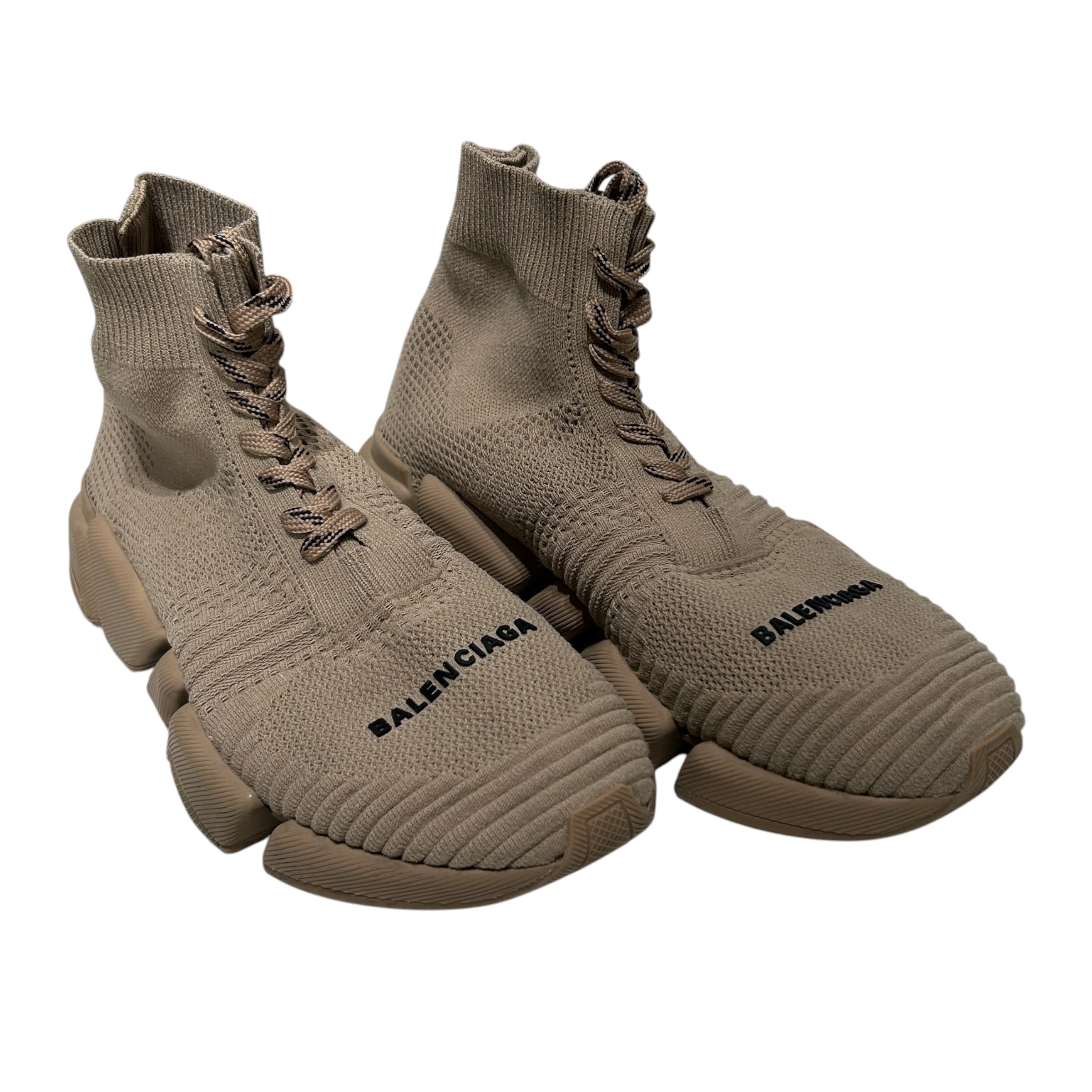 BALENCIAGA/Hi-Sneakers/US 8/Cotton/BRW/SPEED 2.0 LACE UP view 1