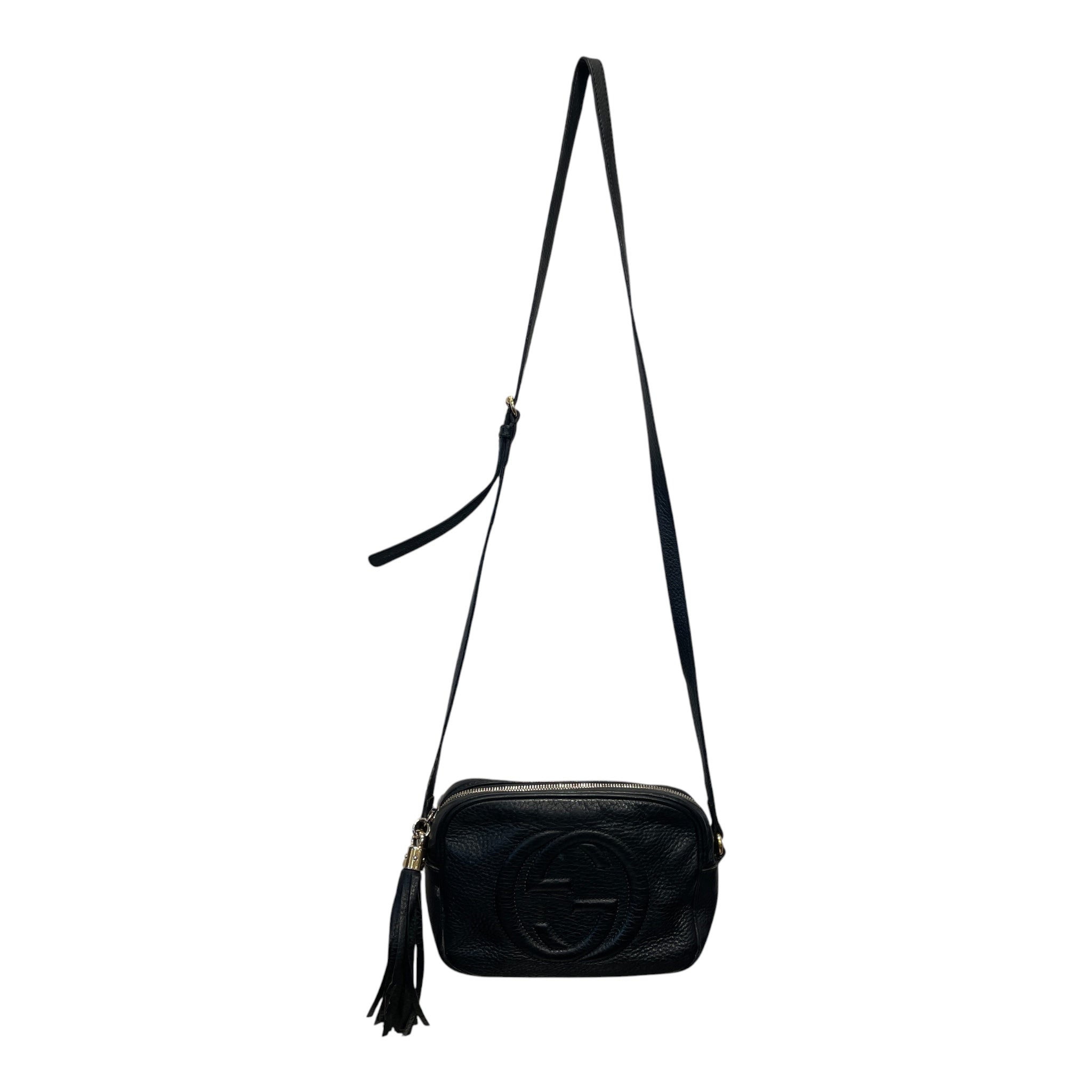 GUCCI/Cross Body Bag/Leather/BLK/INTERLOCKING G SOHO DISCO view 1