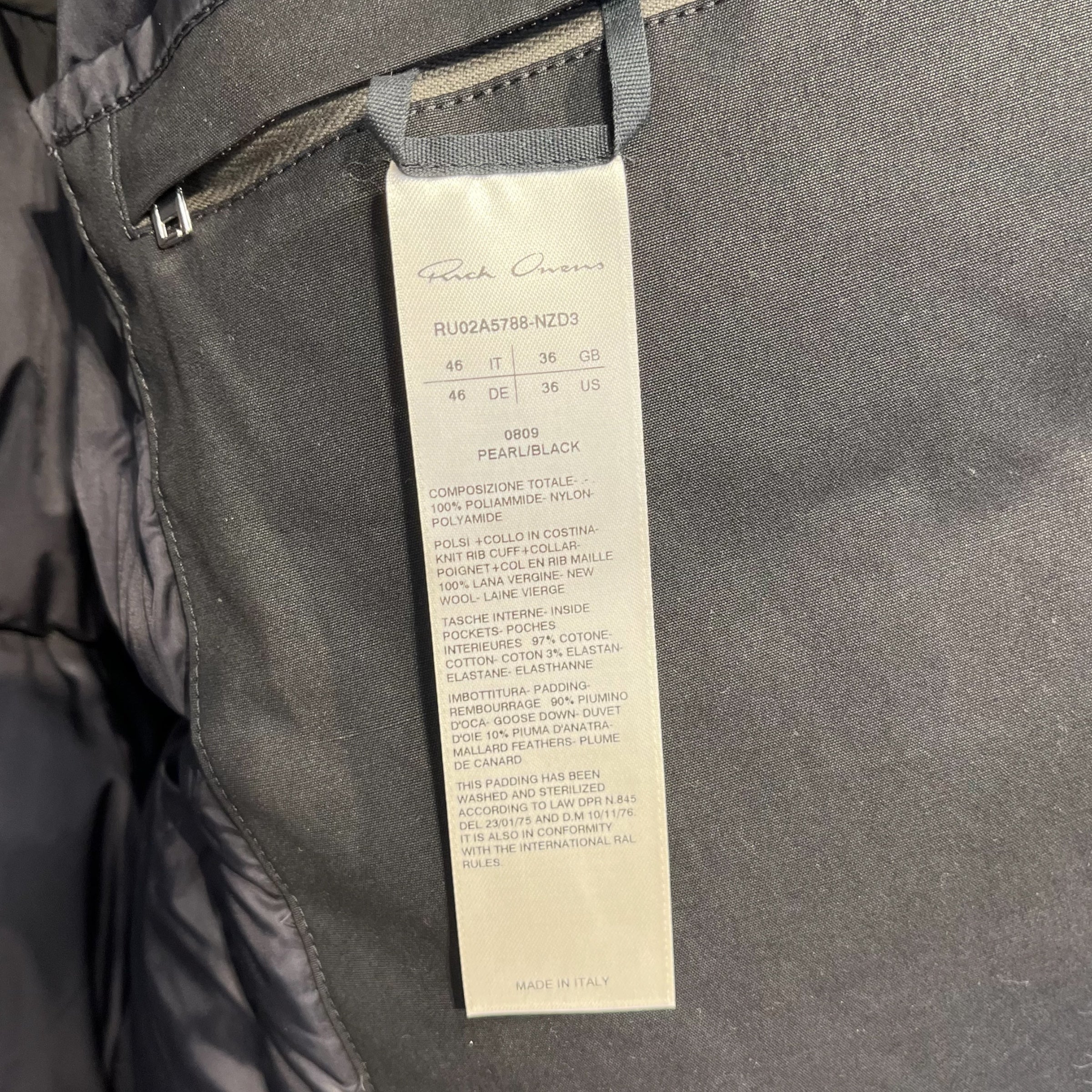 Rick Owens/Puffer Jkt/46/Nylon/BLK/Border/GETHSEMANE F/W '21 view 4
