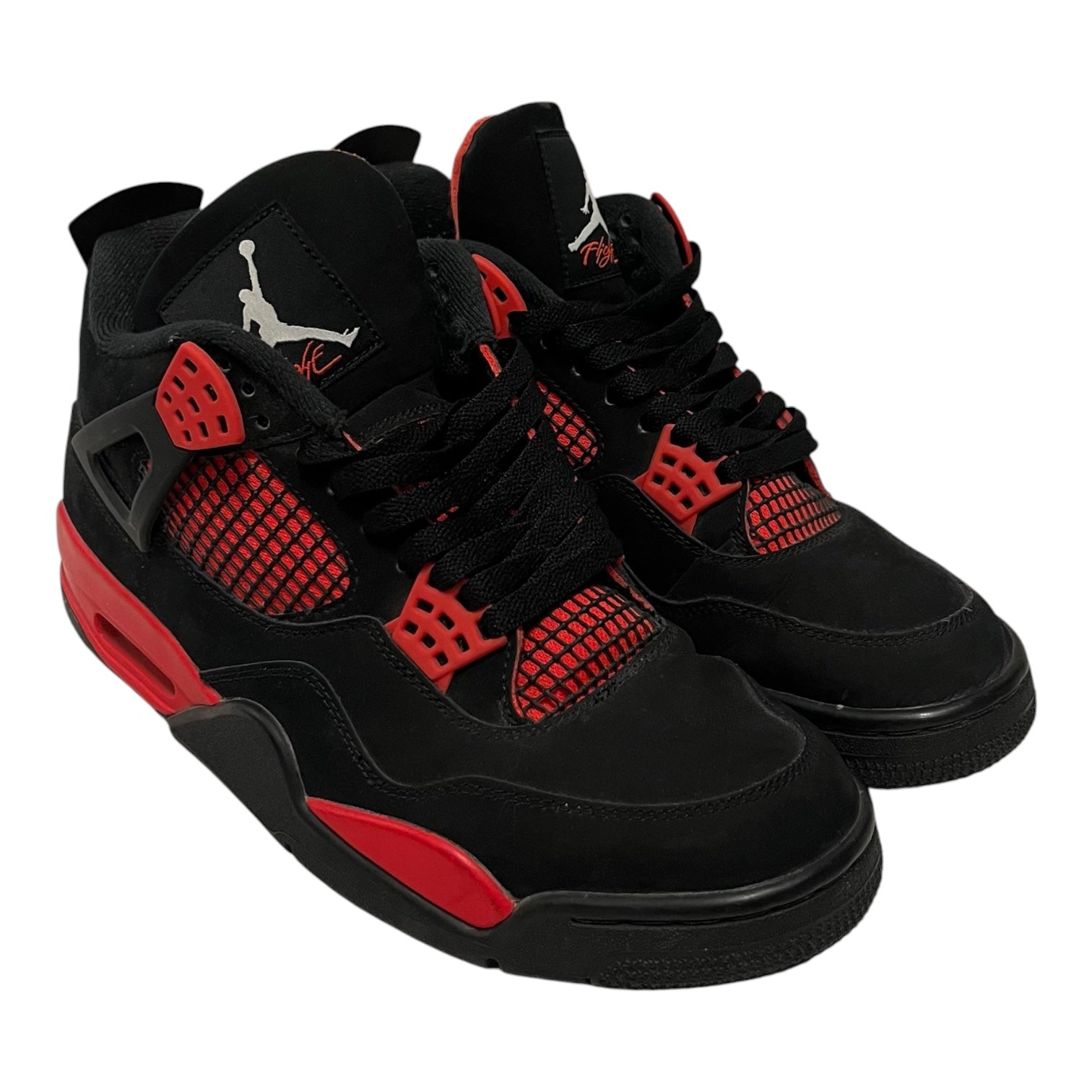 NIKE/Shoes/US 9.5/Suede/BLK/jordan 4 blk red view 1