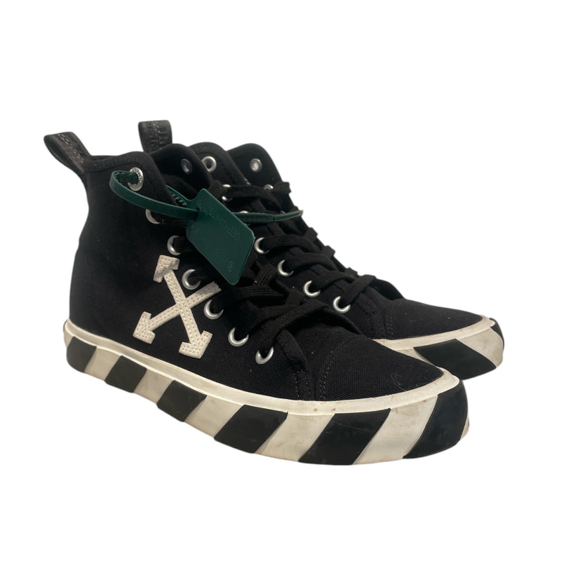 OFF-WHITE/Hi-Sneakers/EU 40/Stripe/Cotton/BLK/Vulc Mid Canvas