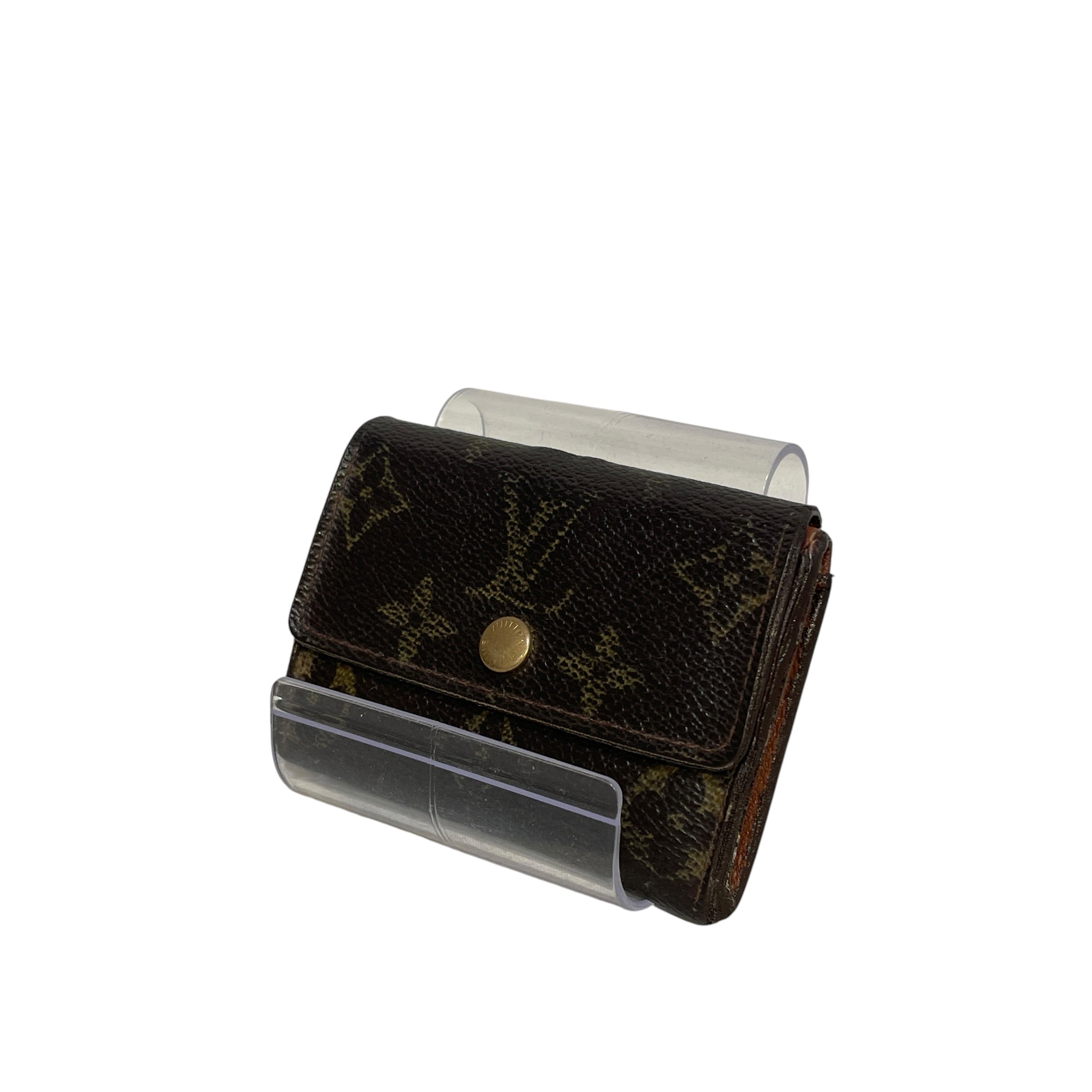 LOUIS VUITTON/Coin Wallet/Monogram/Leather/BRW/Elise Trifold view 1