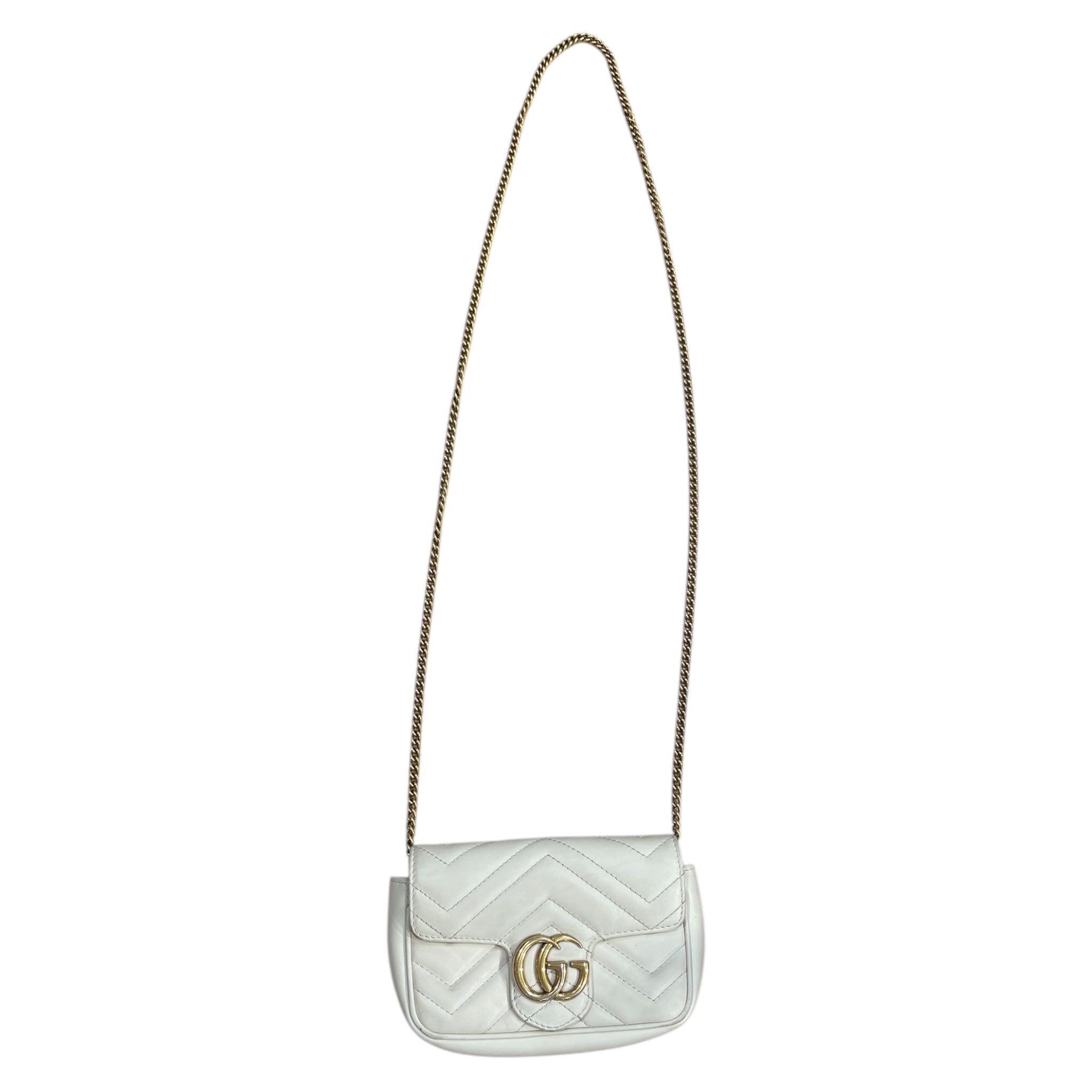 GUCCI/Cross Body Bag/Leather/CRM/GG Marmont Leather view 3