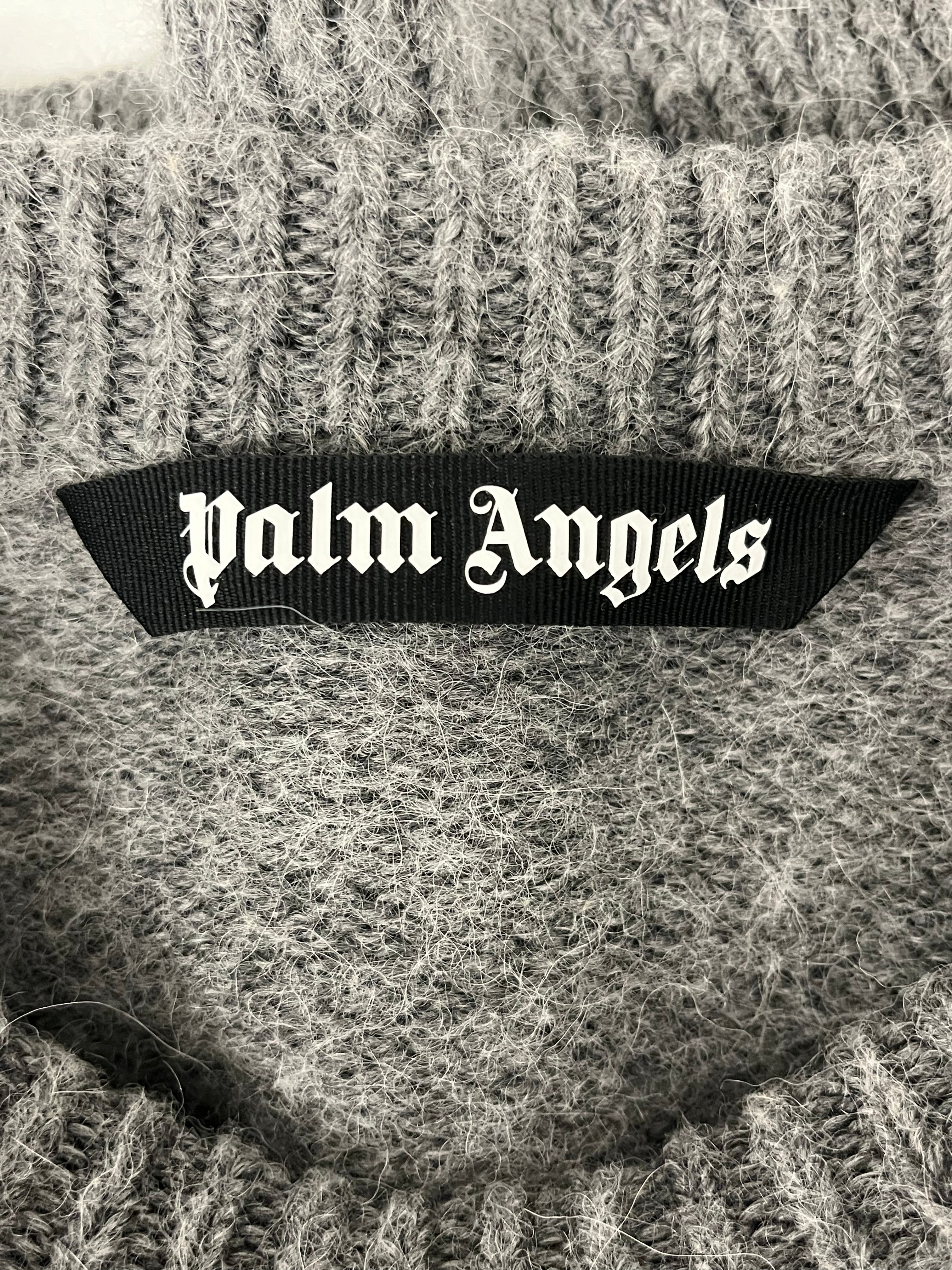 Palm Angels/Heavy Sweater/M/Wool/GRY/WOOL FUZZY SWEATER view 3