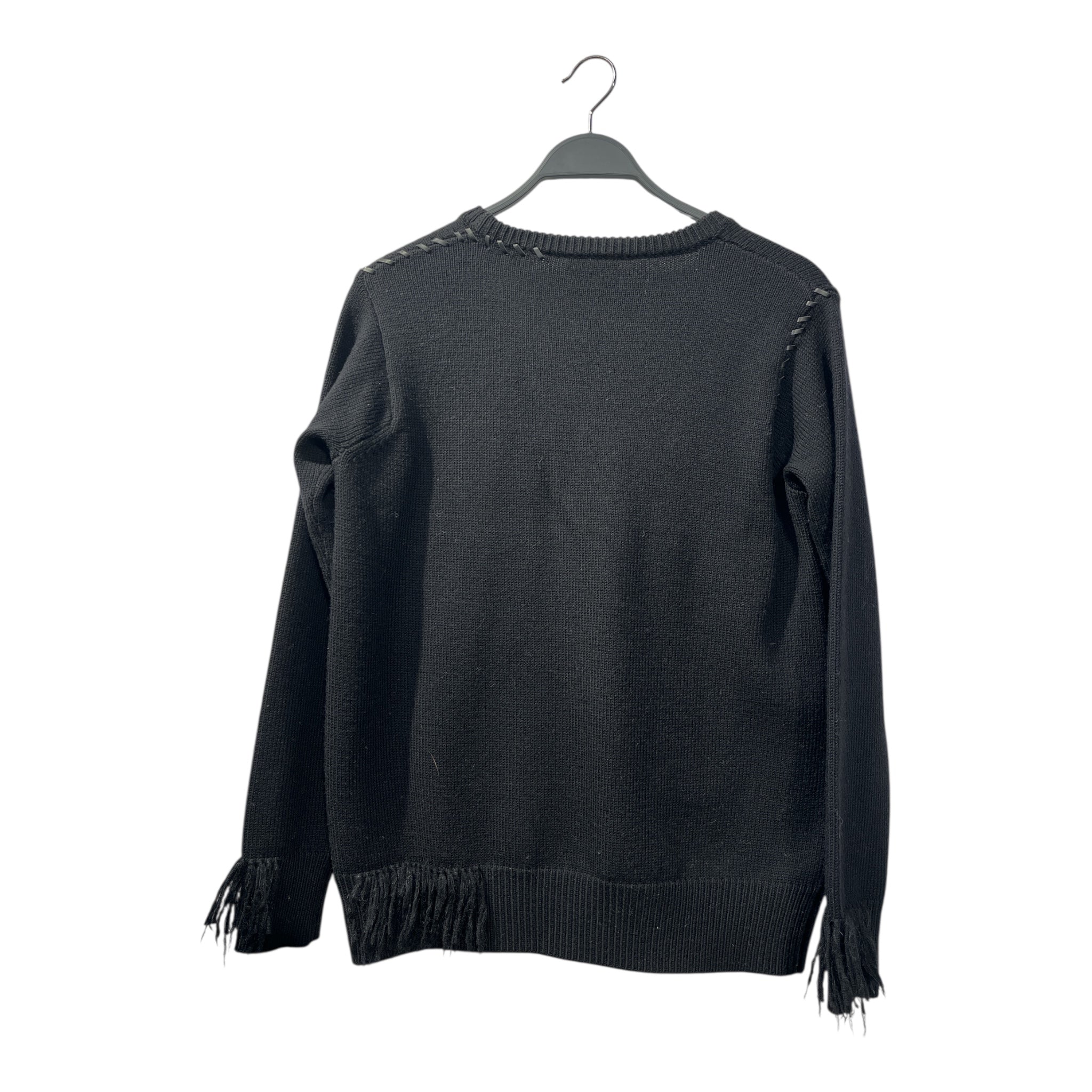 COACH/Heavy Sweater/M/Wool/BLK/FLAG DESIGN view 2