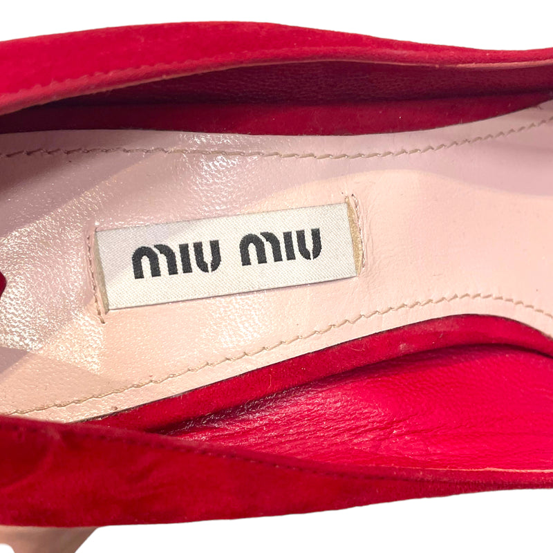 MIU MIU/Heels/EU 38.5/Suede/RED/