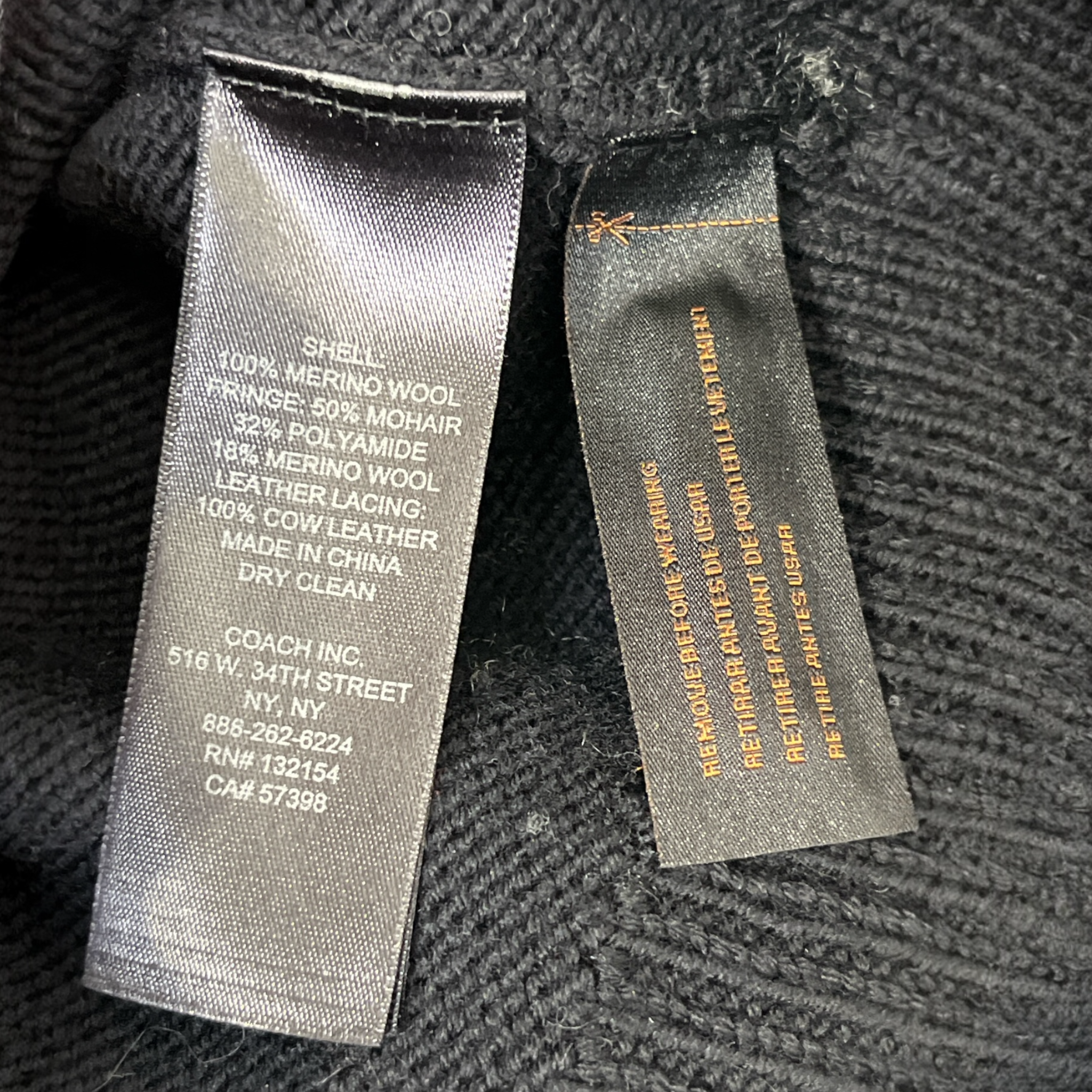 COACH/Heavy Sweater/M/Wool/BLK/FLAG DESIGN view 3