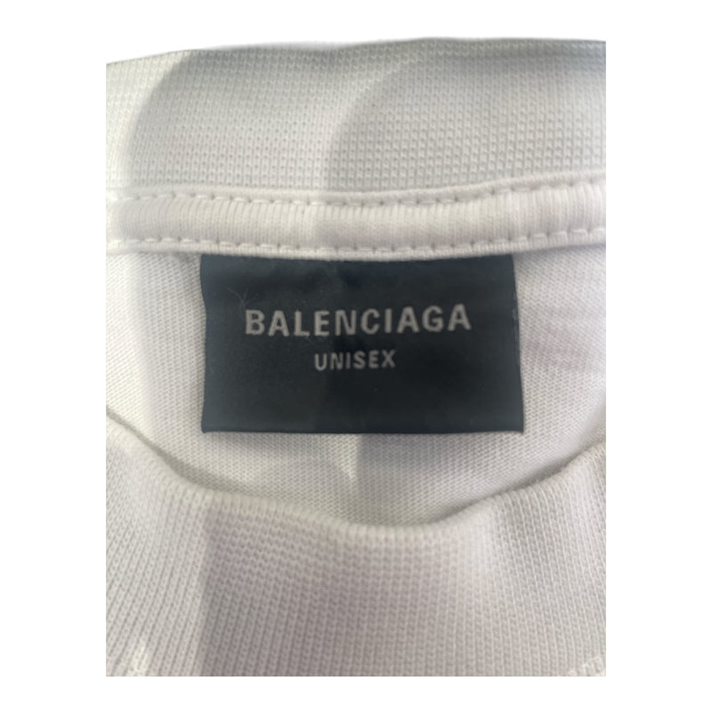 BALENCIAGA/T-Shirt/XS/Cotton/WHT/Graphic/"I HEART" VALENTINES DAY TEE