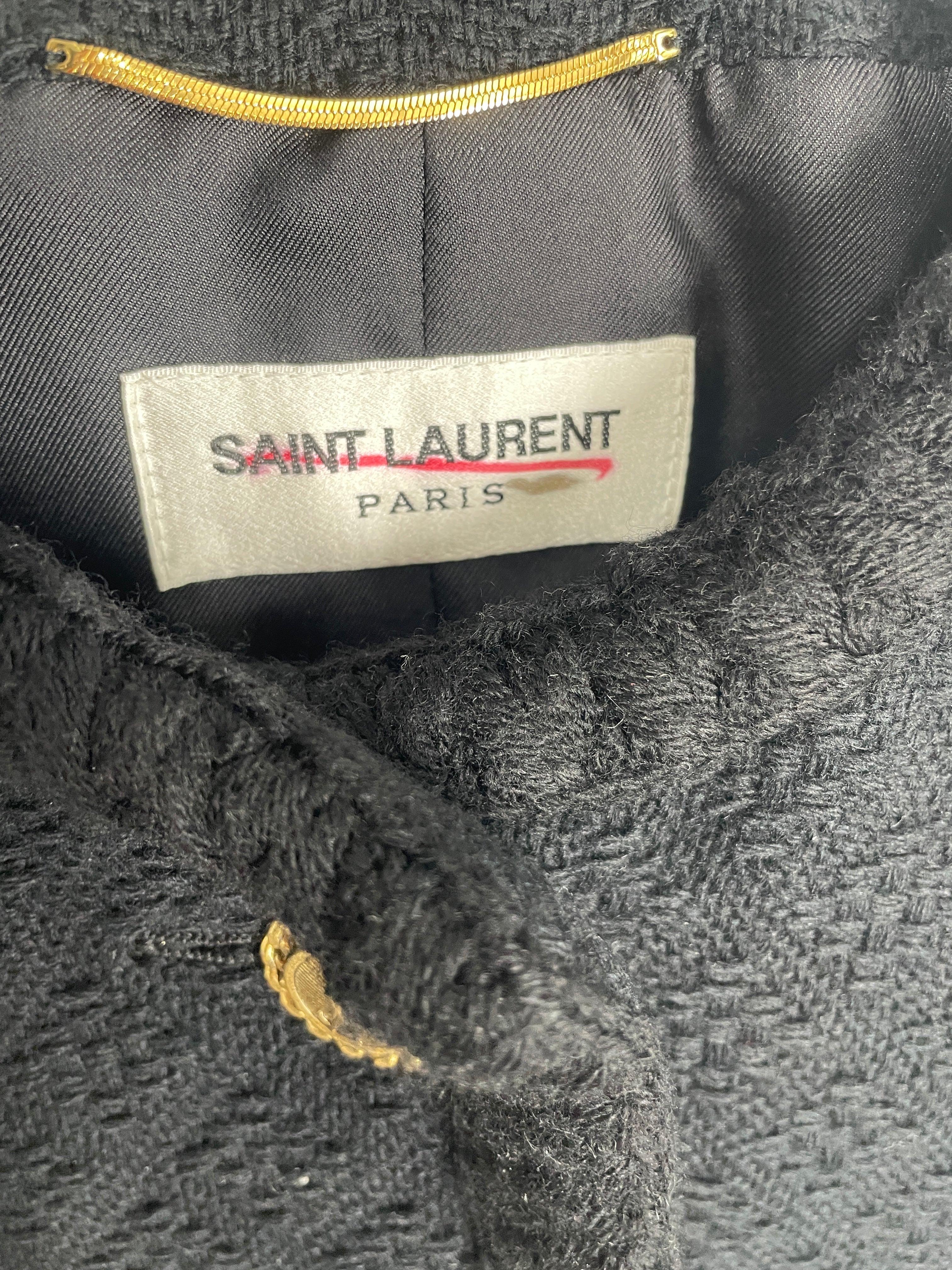 SAINT LAURENT/Jacket/34/Silk/BLK/TWEED JACKET BLACK view 3