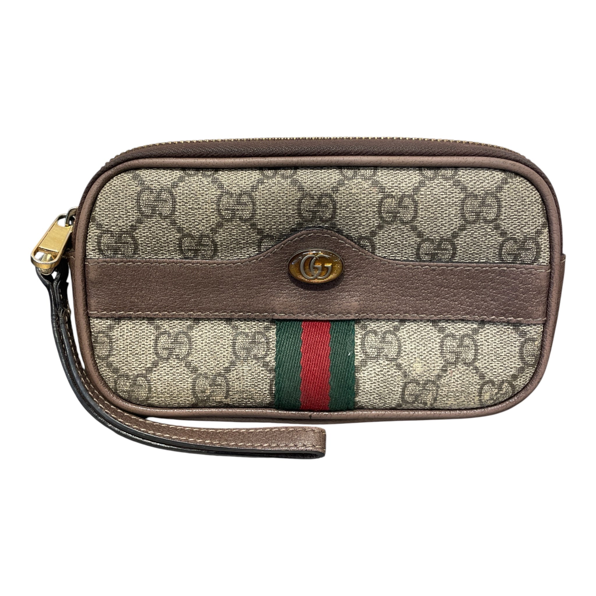 GUCCI/Pouch/Monogram/Leather/BRW/OPHIDIA WRISTLET view 1