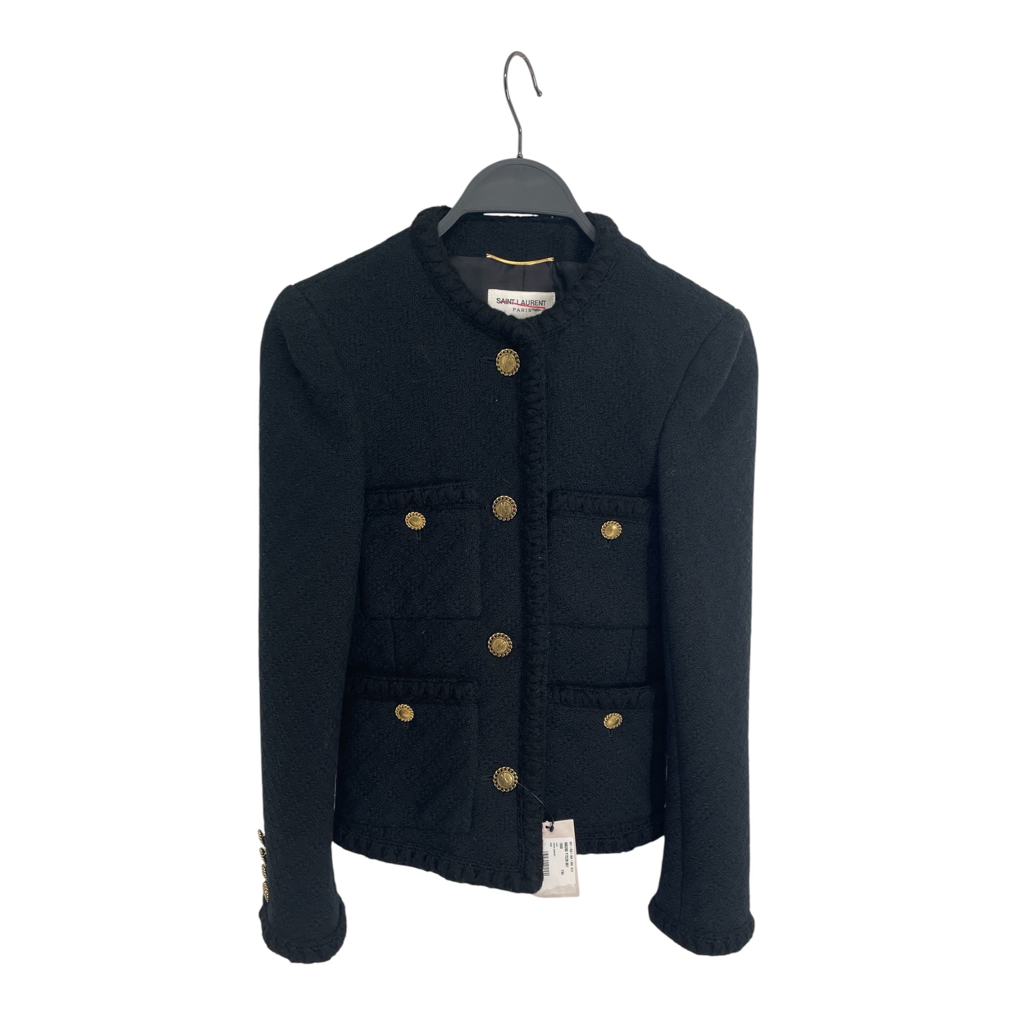 SAINT LAURENT/Jacket/34/Silk/BLK/TWEED JACKET BLACK view 1