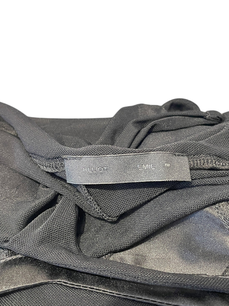 HELIOT EMIL/LS Cut & Sew/34/Nylon/BLK/SHEER TOP W BRA