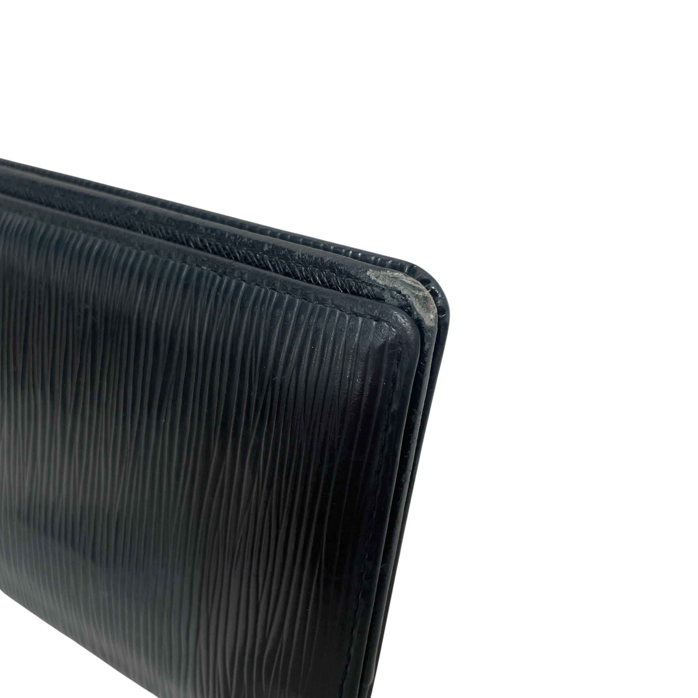 LOUIS VUITTON/Long Wallet/Leather/BLK/Portefeuille Brazza Wallet view 3