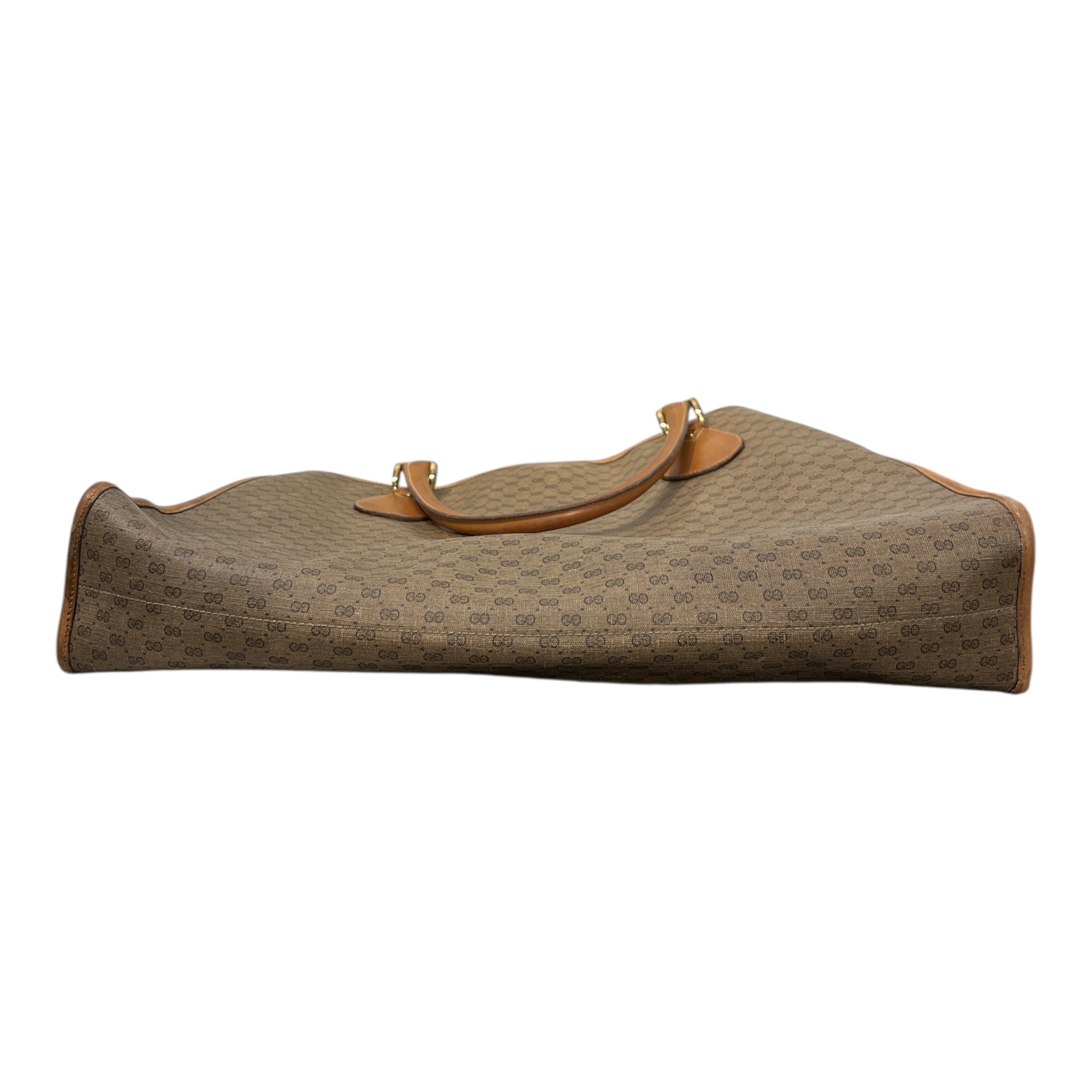 GUCCI/Tote Bag/Monogram/Cotton/BEG/MICRO MONO TOTE LEATHER TRIM view 3