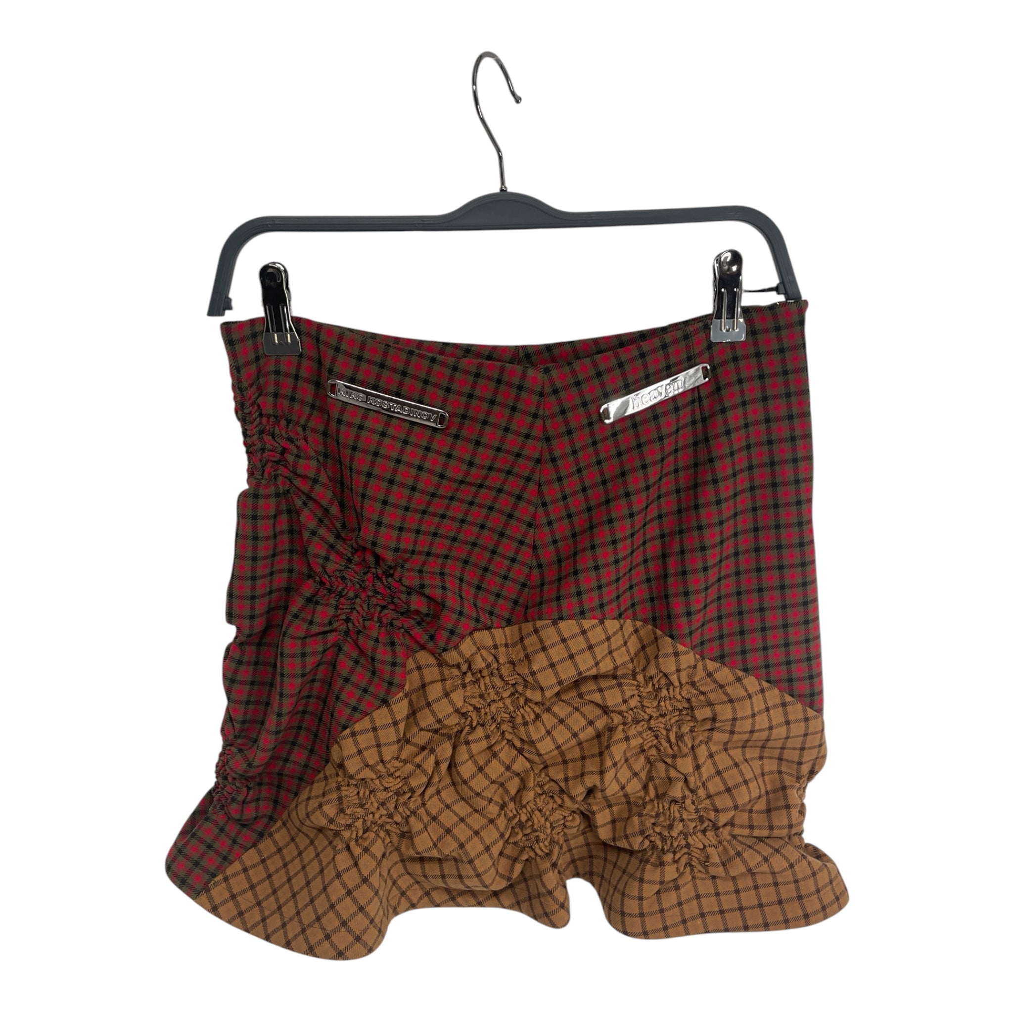 Heaven By Marc Jacobs/Kiko Kostadinov/Skirt/S/Plaid/Cotton/CML/RUNCHED BTM/SLV LOGO HARDWARE view 1