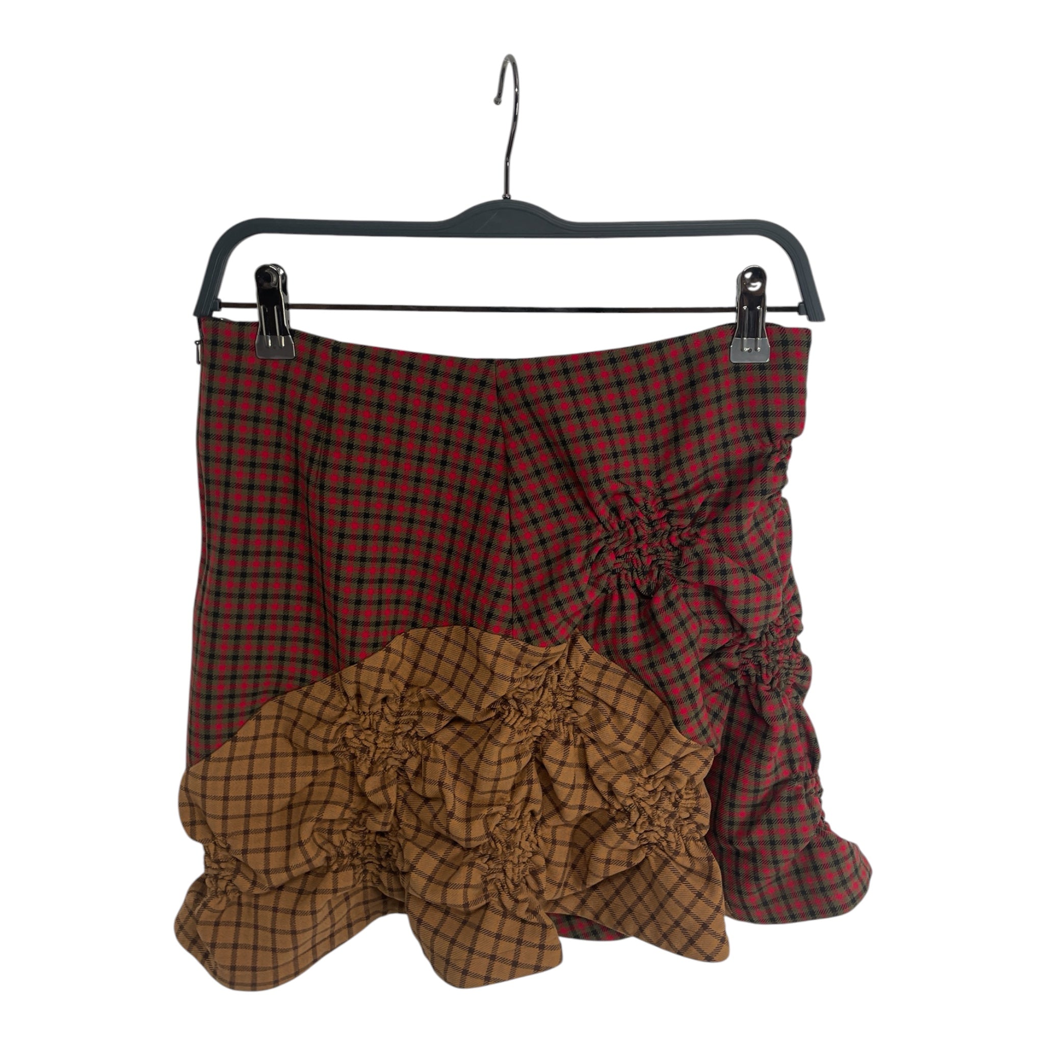 Heaven By Marc Jacobs/Kiko Kostadinov/Skirt/S/Plaid/Cotton/CML/RUNCHED BTM/SLV LOGO HARDWARE view 2