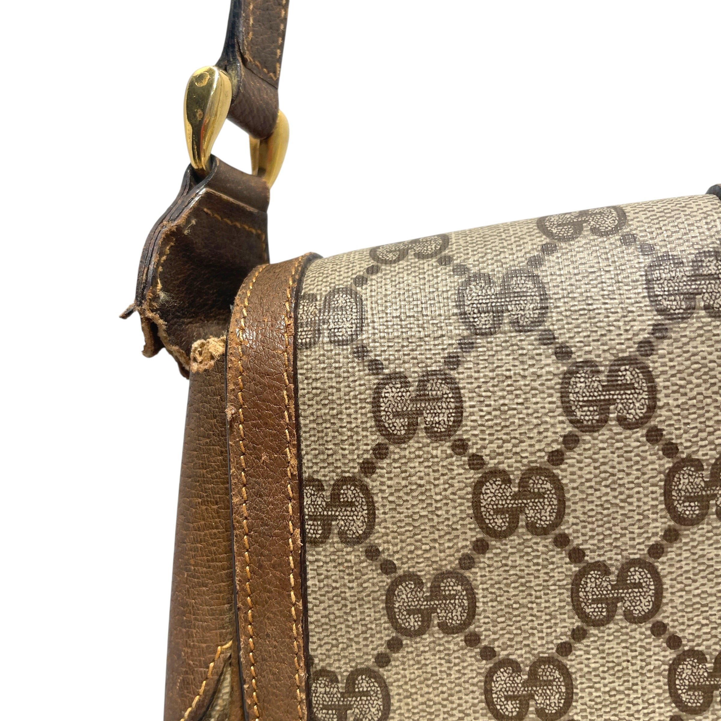 GUCCI/Cross Body Bag/Monogram/Leather/BRW/Micro GG Supreme Crossbody view 2